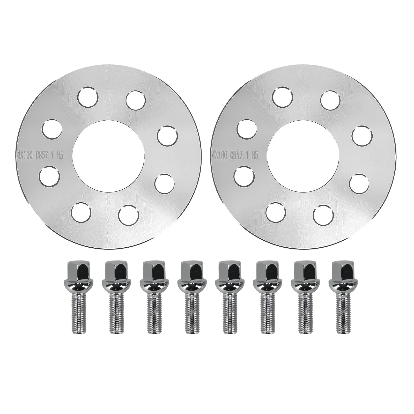 Espaciadores 5mm 4x100 for Volkswagen 57.1mm CB Aluminio M12x1.5 + Pernos