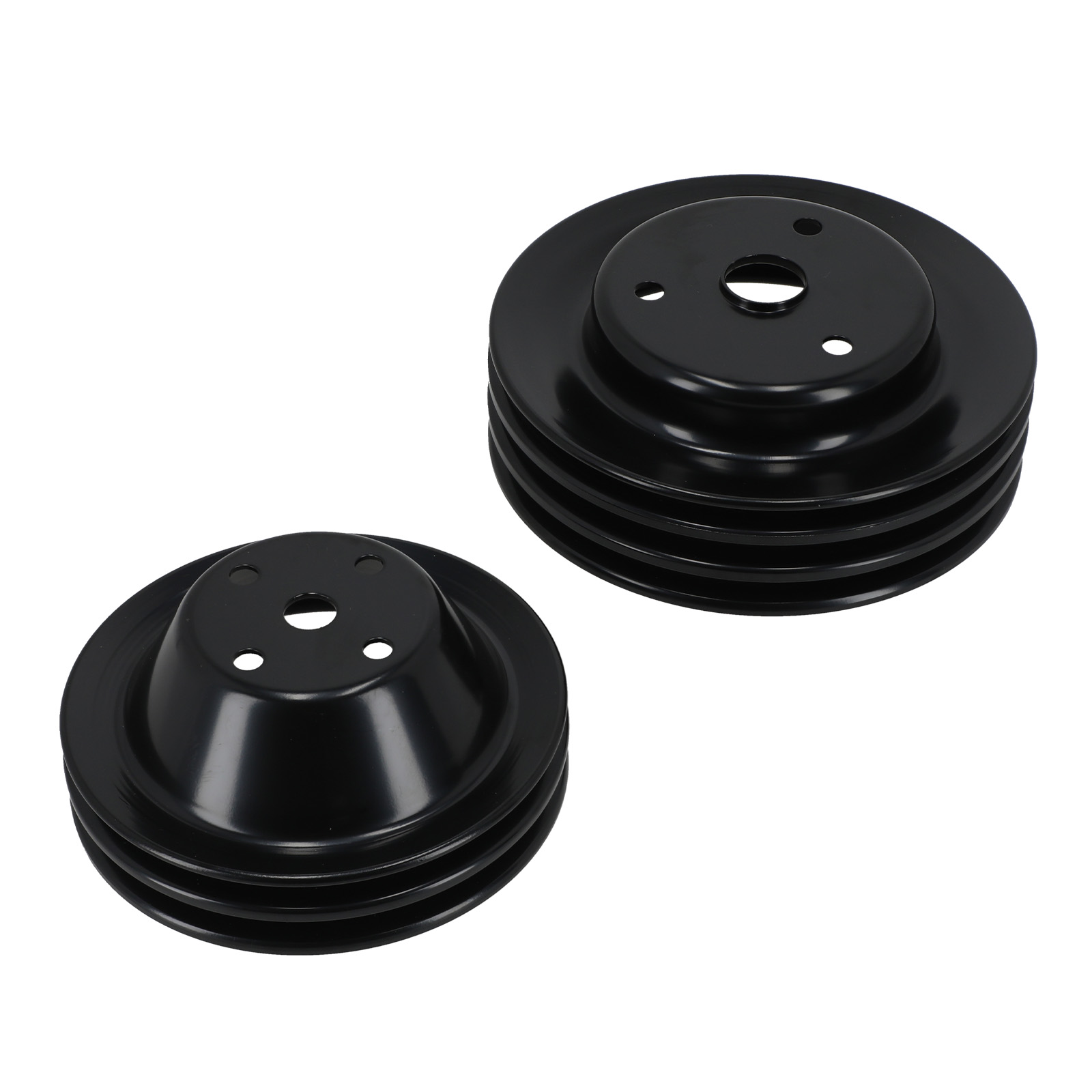 Double/Triple Groove Crank Pulley Set for Chevy 305 350 SBC V8 Long Water Pump