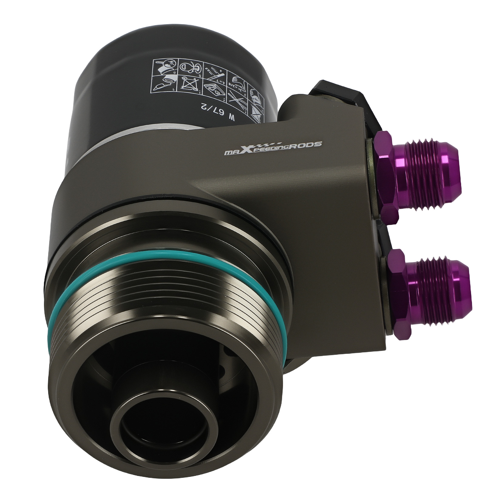 AN10 Oil Sandwich Adapter for VW Golf 7 GTI 1.8T 2.0T MK7 MK7.5 Purple Kit