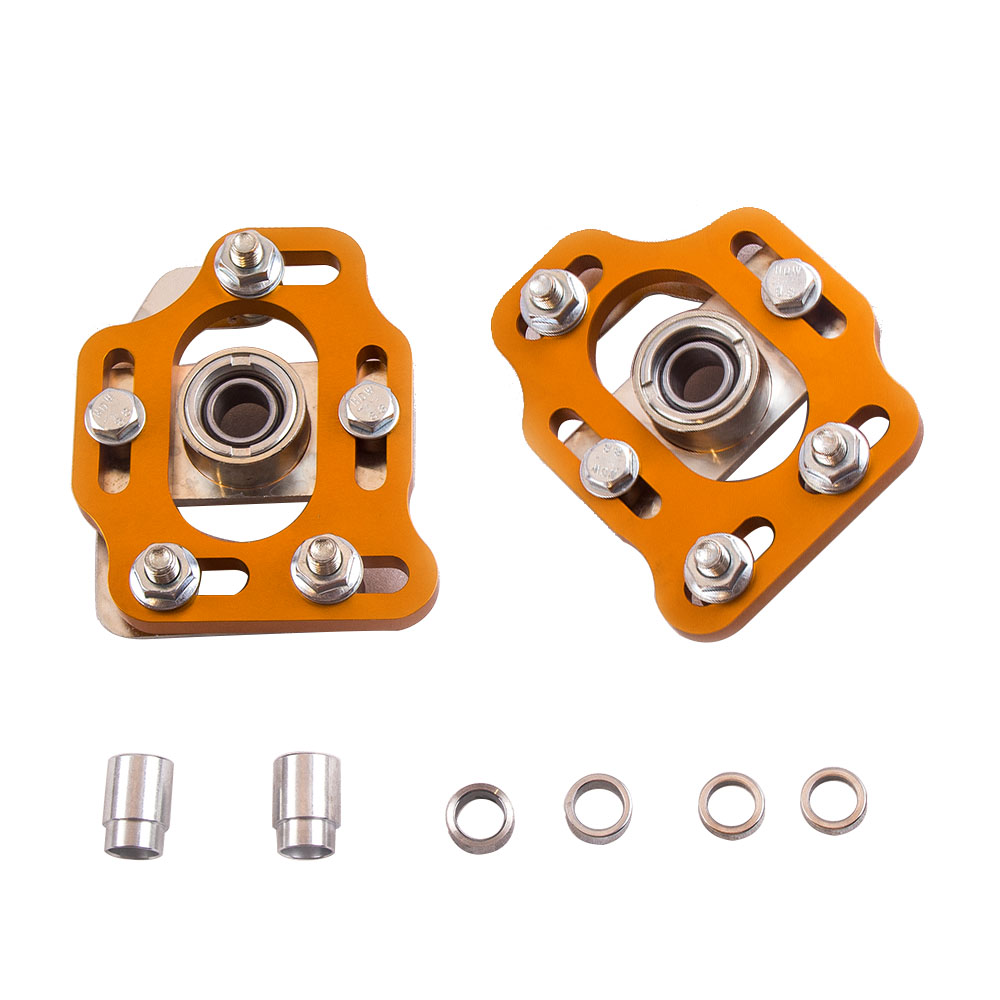 Pair of 2 Front Adjustable Caster Plates Kit for Ford Mustang 1979-1989
