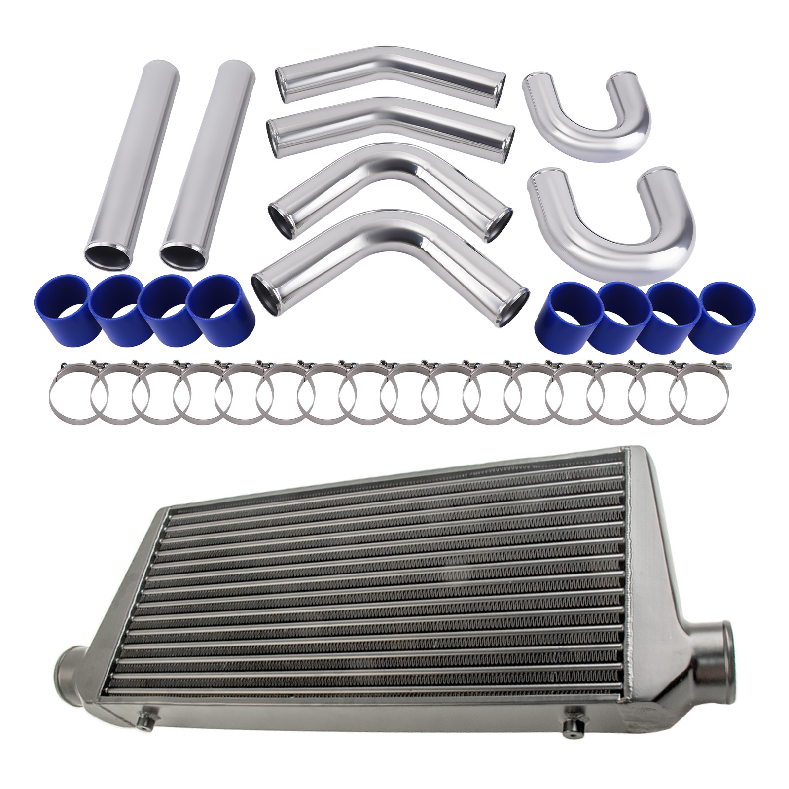600 x 300 x 76mm Intercooler Black + 3