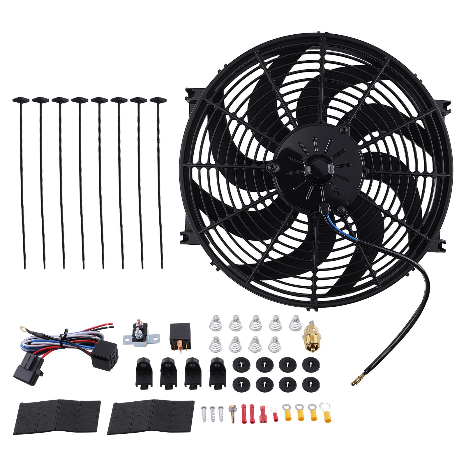 Electric Radiator Cooling Fan 14IN Universal 12V 90W Cooling Assembly.