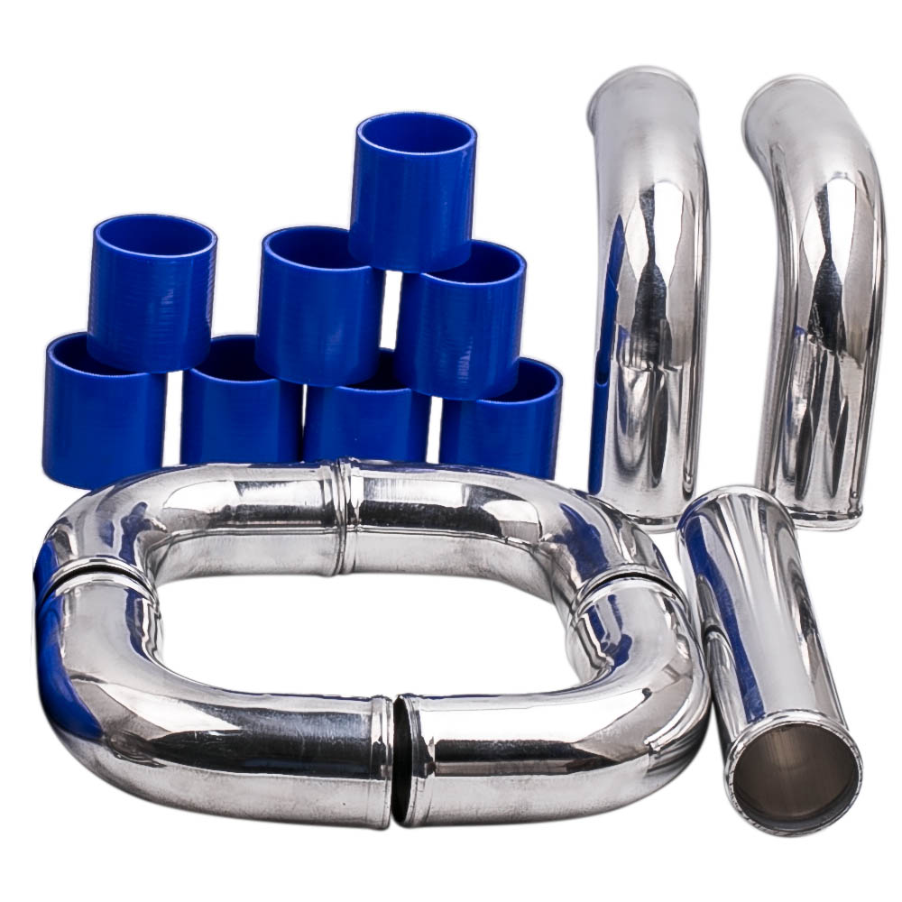 UNIVERSAL TURBO BOOST INTERCOOLER PIPE KIT 2.5" 64mm 12 PCS Aluminum PIPING BLUE eBay