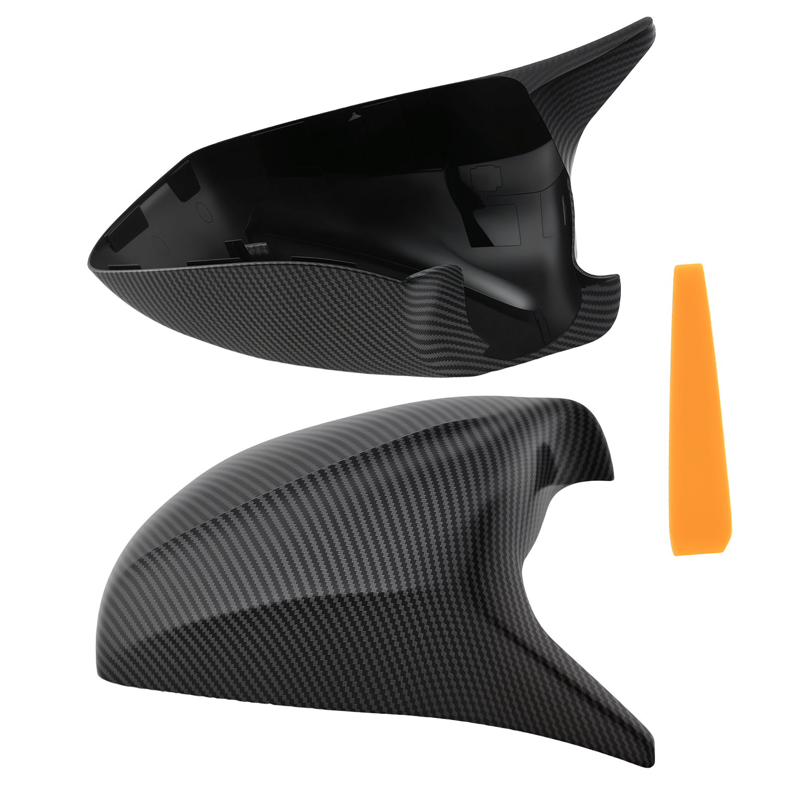 Side Mirror Cover Caps for BMW F10 F11 5-Series 51167216369 Carbon Fiber Black