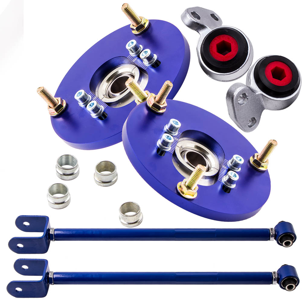 AUFHÄNGUNGSSET CAMBER ARMS + CAMBERPLATTEN +  STEUERARME BUCHSEN FÜR BMW E46