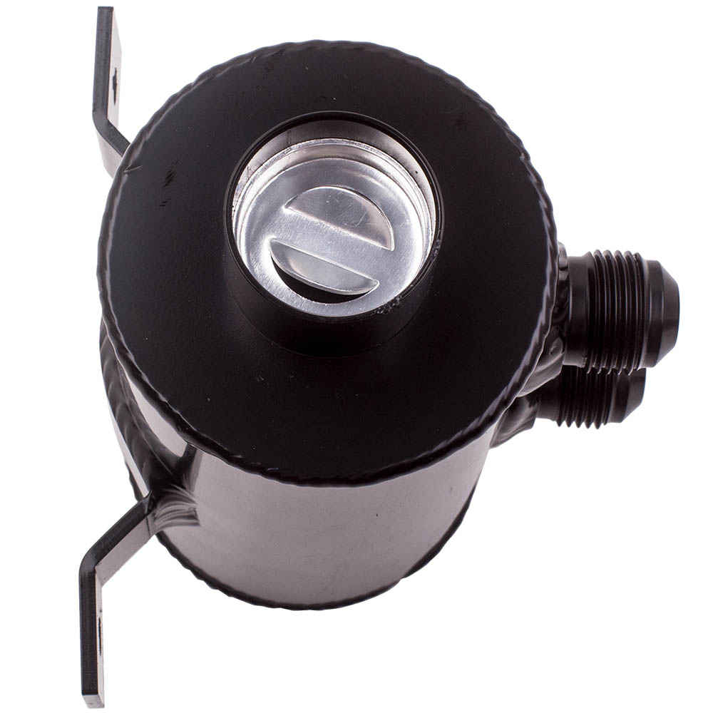 2 Port Oil Catch Can Universal Réservoir d'huile Tank avec vanne de vidange