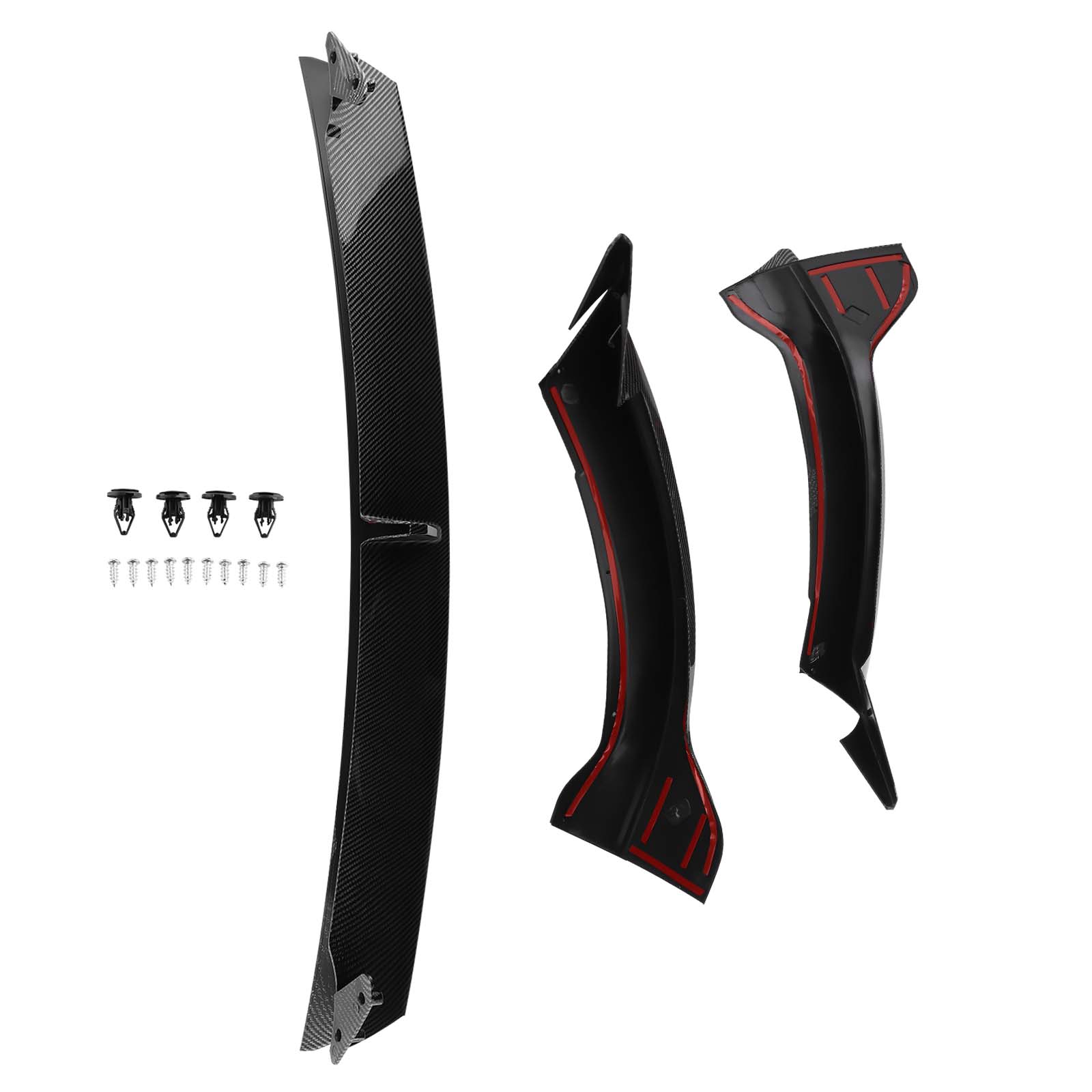 Front Bumper Spoiler Lip Splitter ABS Carbon Look For Tesla Model Y 2020-2024