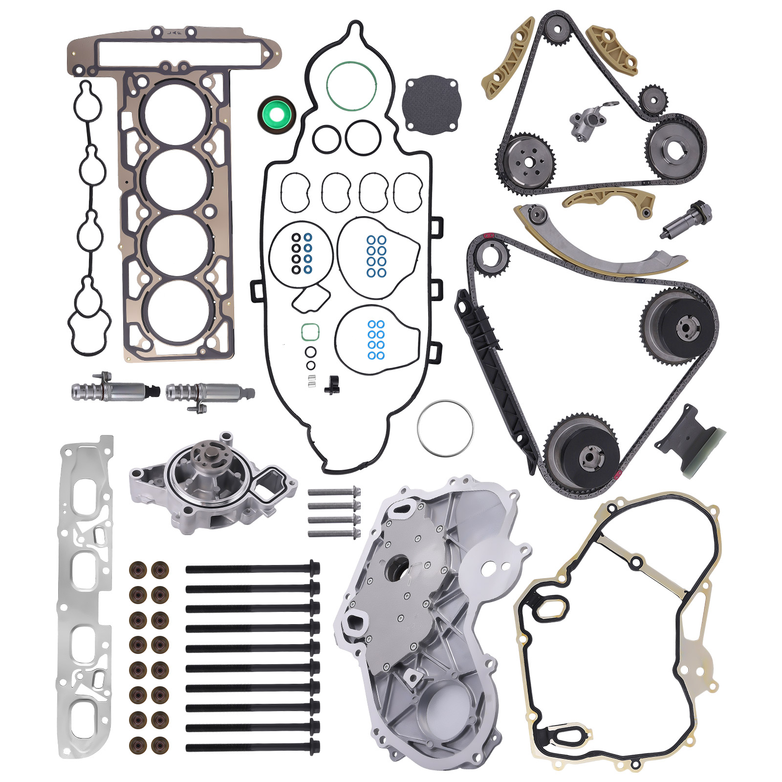 Timing Chain Kit & Oil Pump Selenoid Actuator Gear Cover Kit For GMC 2.0 2.4