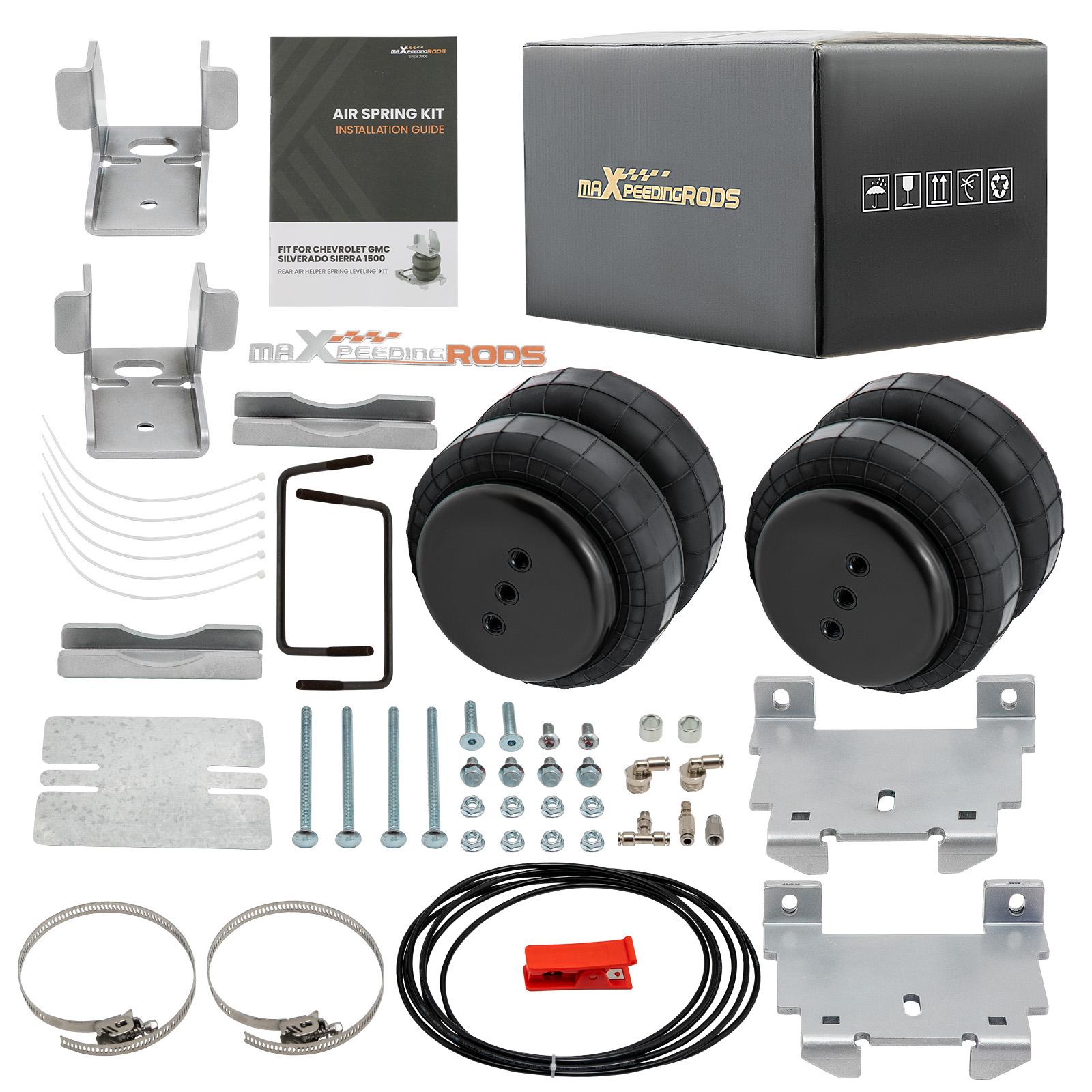 No Drill Lift Kit No-Drill Air Ride Suspension Kit For 2007-2018 Chevy ...