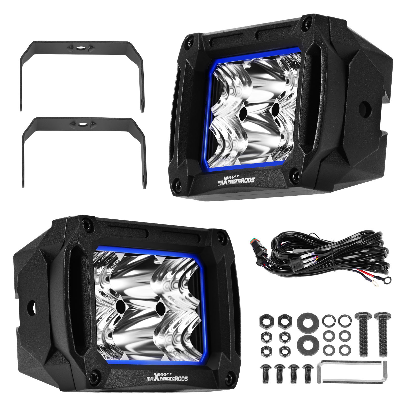 4.4inch LED Pod Lights 60W for Off-Road 6000lm IP67 Spot Flood Combo 5700K