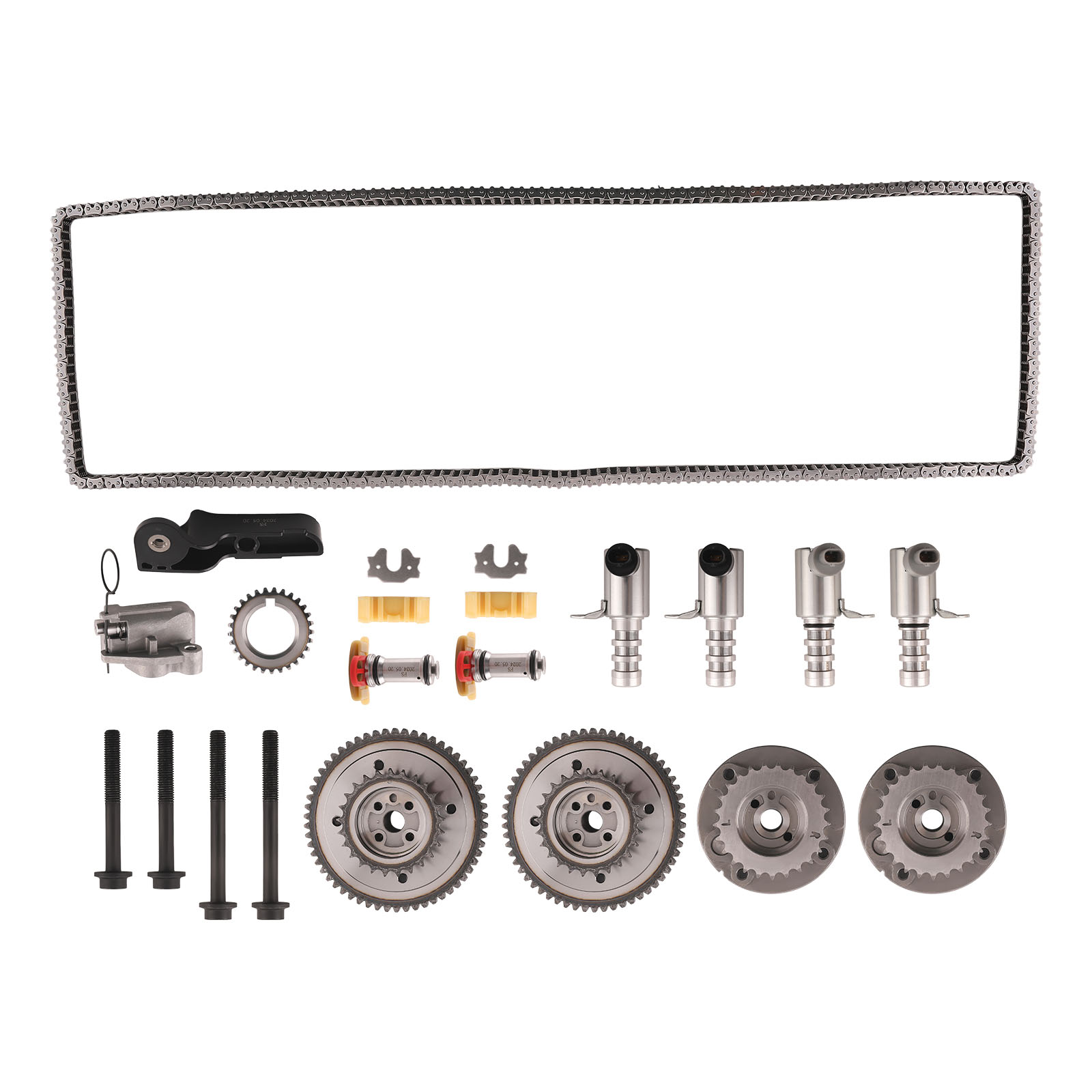 Timing Chain Kit + 4PCS VVT Solenoid for Ford F-150 TAURUS 3 Lincoln AT4Z6C526B