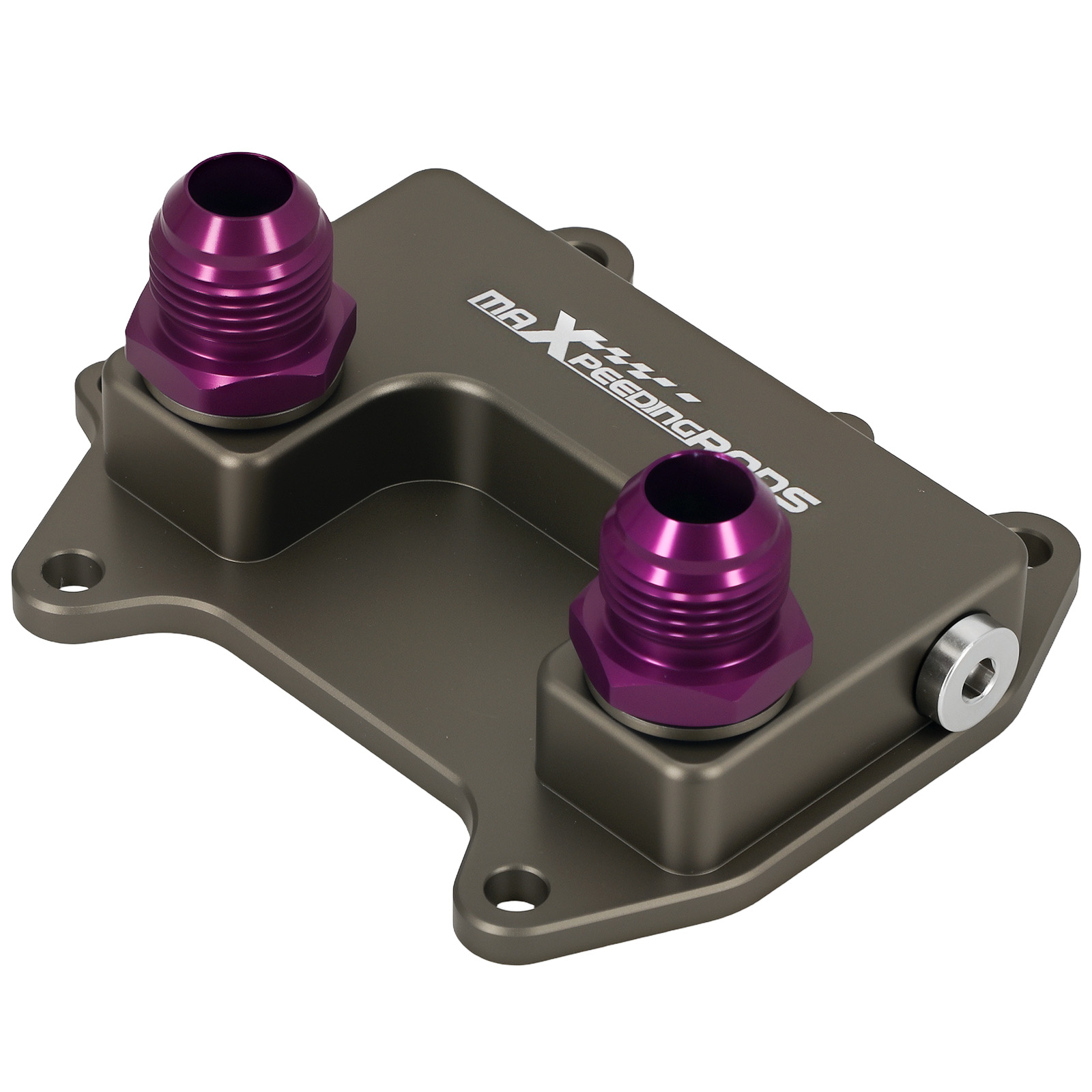 Oil Cooler Sandwich Adapter for VW Audi TDI AN10 CNC Machined Aluminum Purple