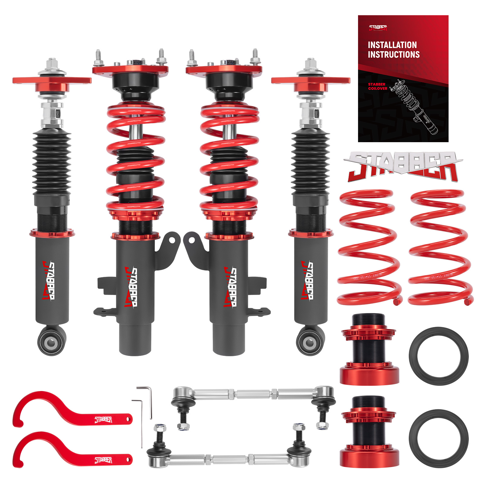 STABBER Racing Coilovers 24 Way Damper Struts Kit for Ford Focus ST 2013-2018