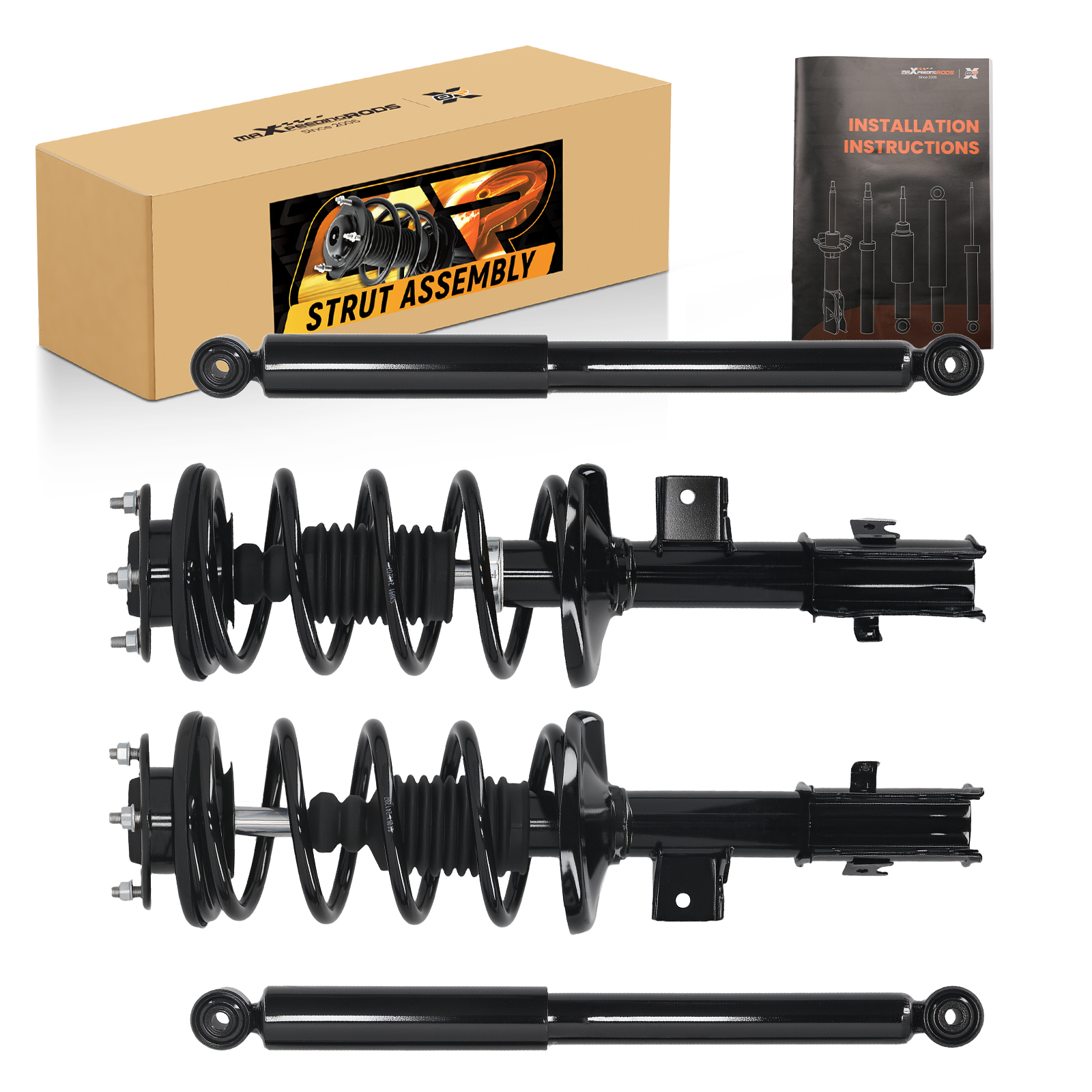 4Pcs For 2006-2013 Suzuki Grand Vitara Front Complete Struts + Rear Shocks Set