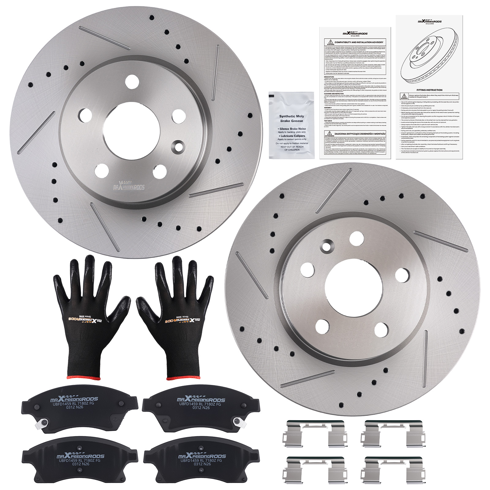 Front Vented Brake Rotors Pads for Chevrolet Cruze 2011-2015 Cruze Limited 2016