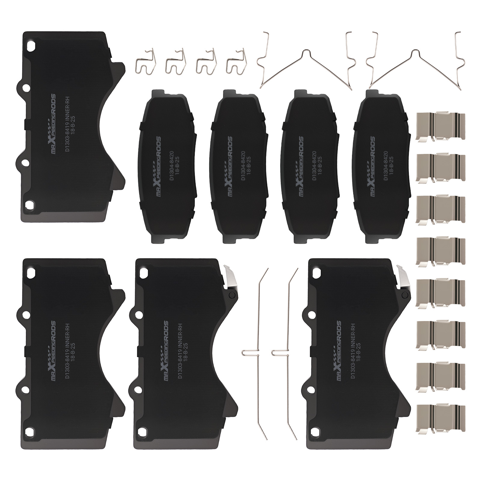 Front + Rear Ceramic Brake Pads for Toyota Tundra 2007-21/Land Cruiser 2008-2021