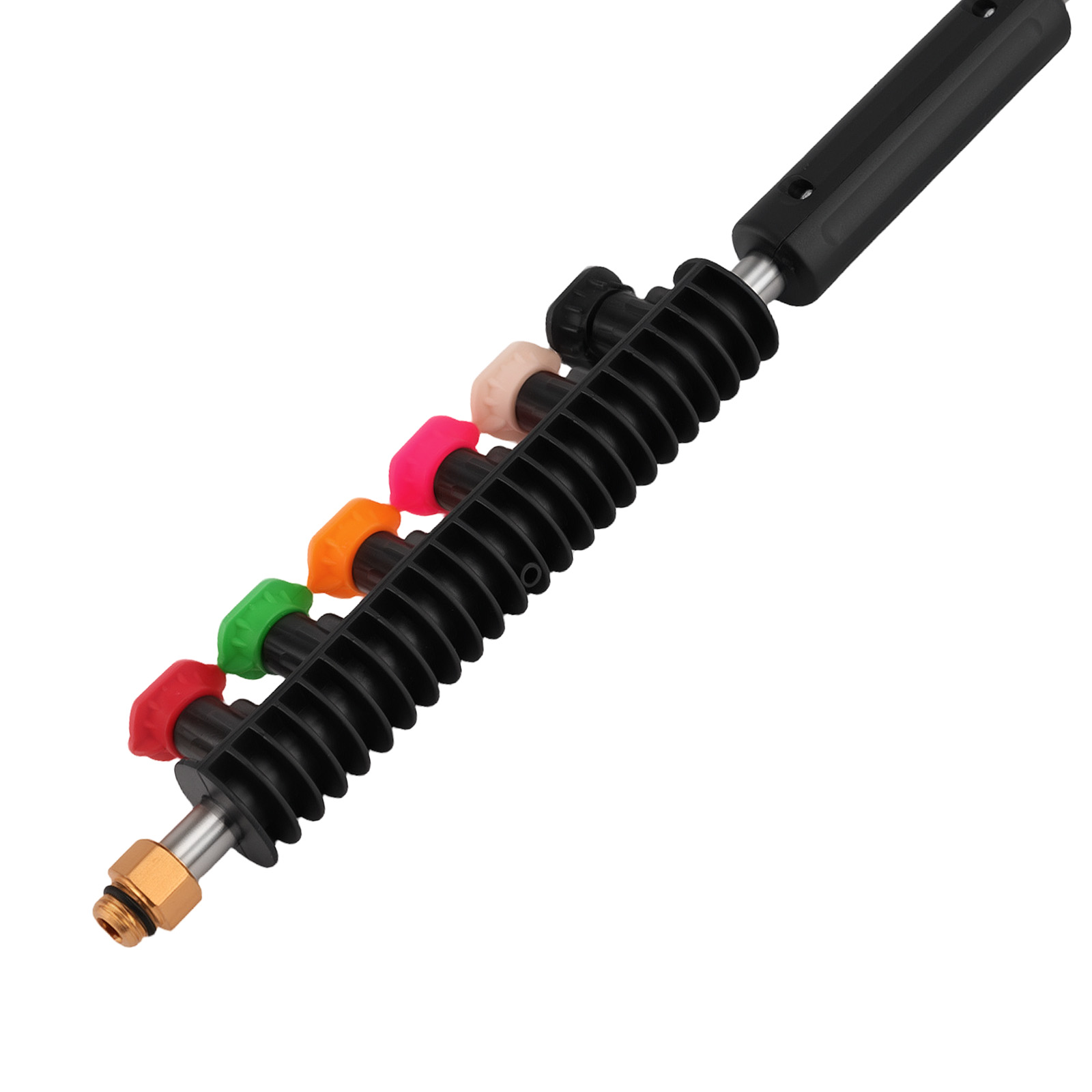 8FT Stainless Steel Pressure Washer Wand 4000PSI 6 Tips Curved Rod Extension Kit