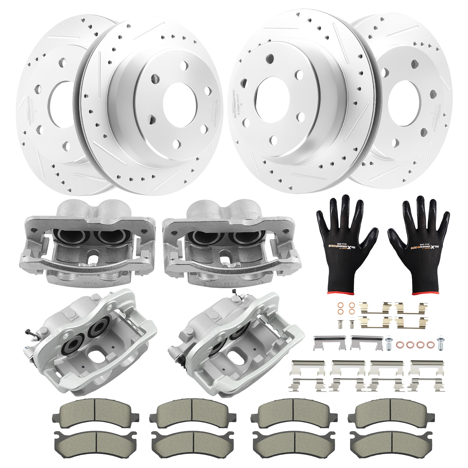 Front Rear Disc Brake Calipers Rotors w/Pads for Cadillac Escalade 2002-2006