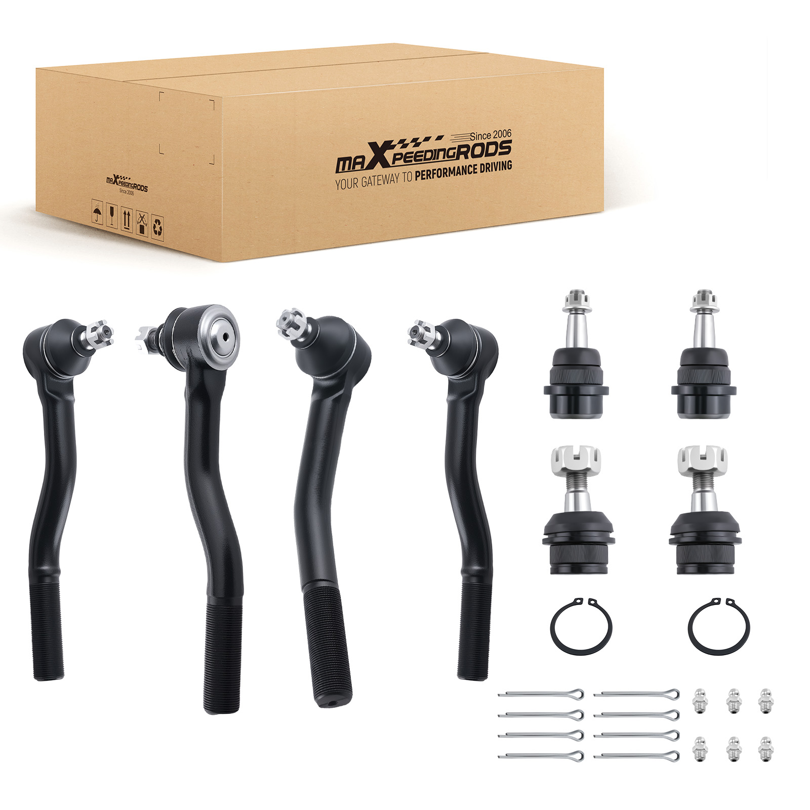Front Suspension Ball Joints Tie Rods Set for 1999 2000 - 2004 Grand Cherokee