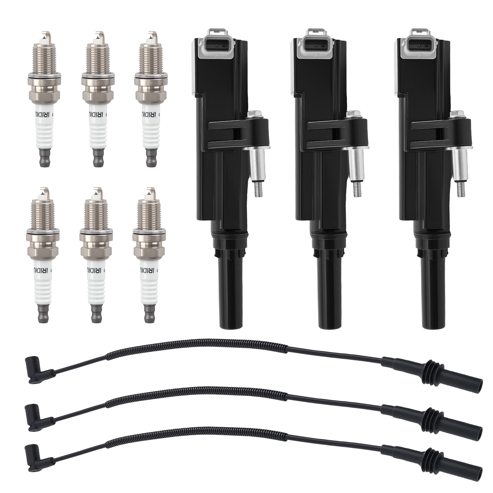 3x Ignition Coil + 6x Spark Plug + 3x Wire for 2009 Dodge Durango V6 3.7L UF640