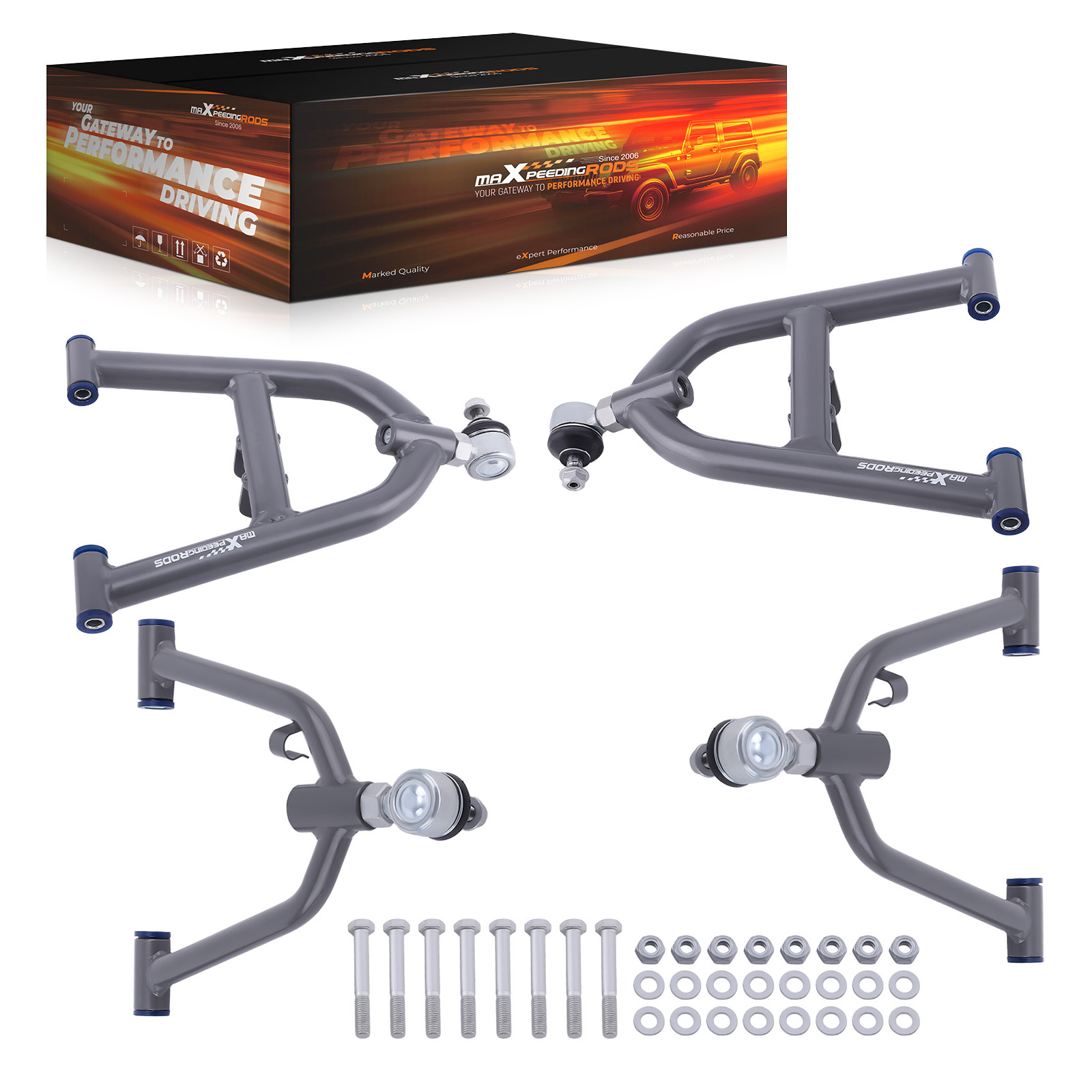 Front Lower & Upper A-Arms for 1989-2003 Yamaha WARRIOR 350 YFM350X Control arms