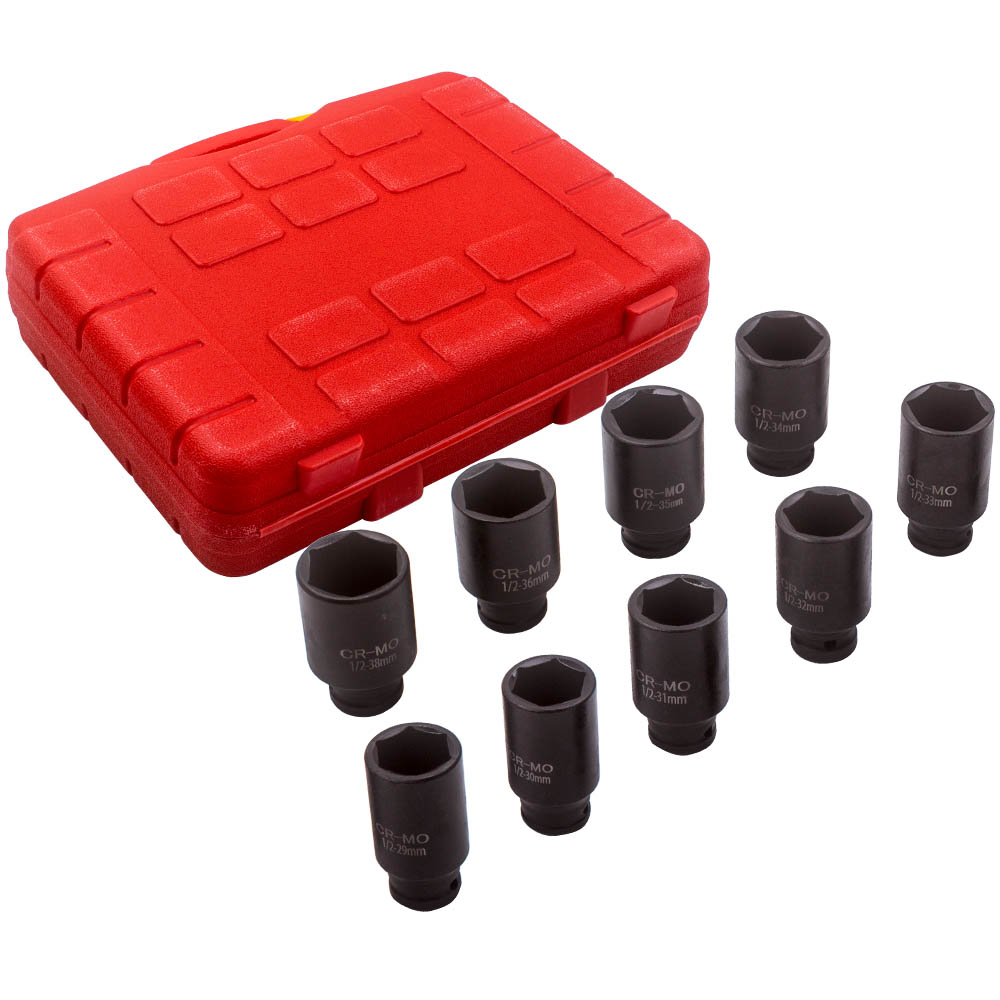9pcs Kit De Prise D'EntraÎnement Écrous D'Essieu Impact 1/2