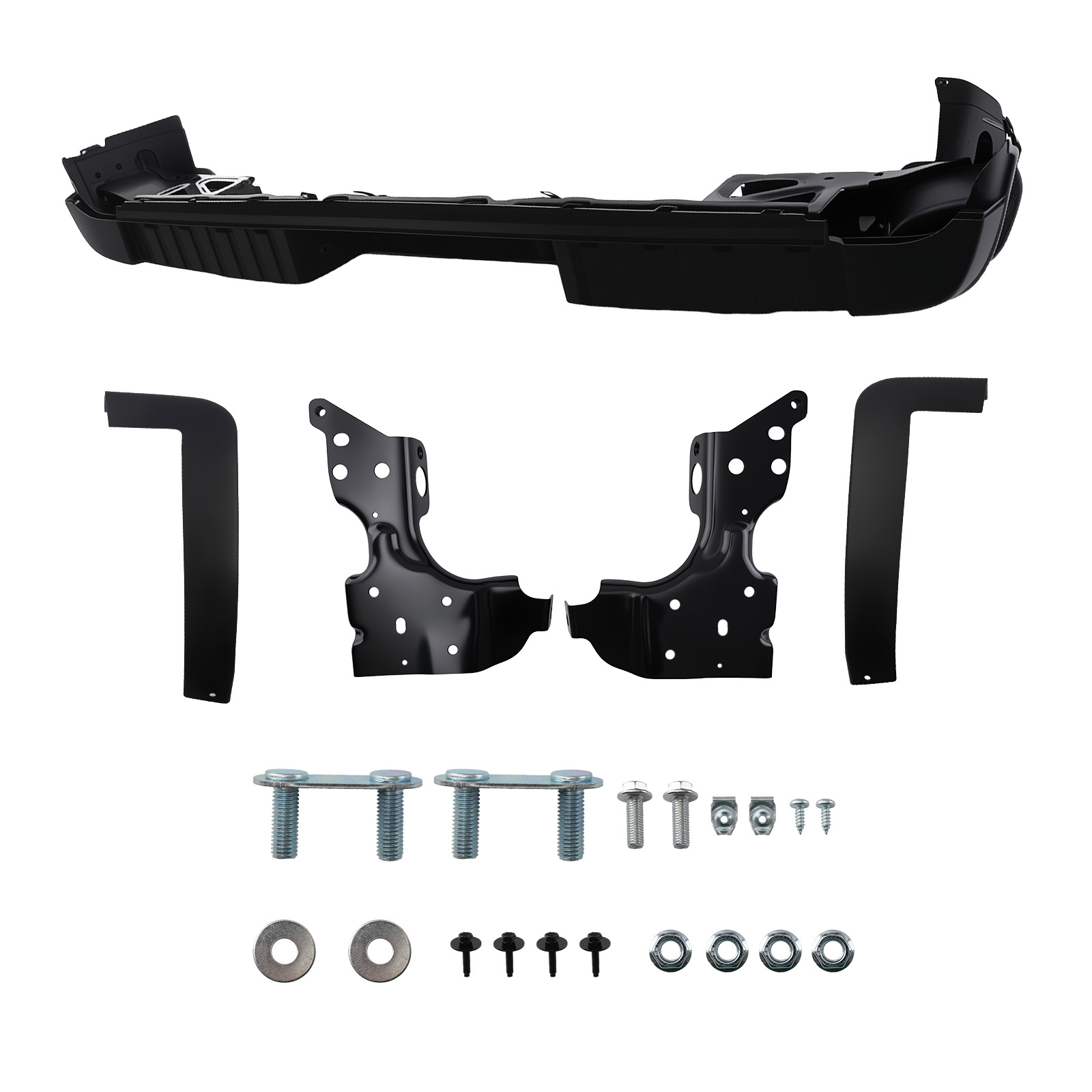 Rear Bumper Assembly for GMC Sierra 1500 2014-18 615343030890 Black
