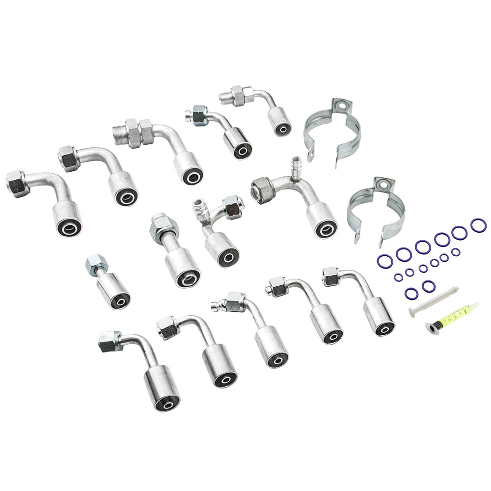 134a Air Conditioning A/C AC Extended Length Hose & Fittings & Drier Kit new
