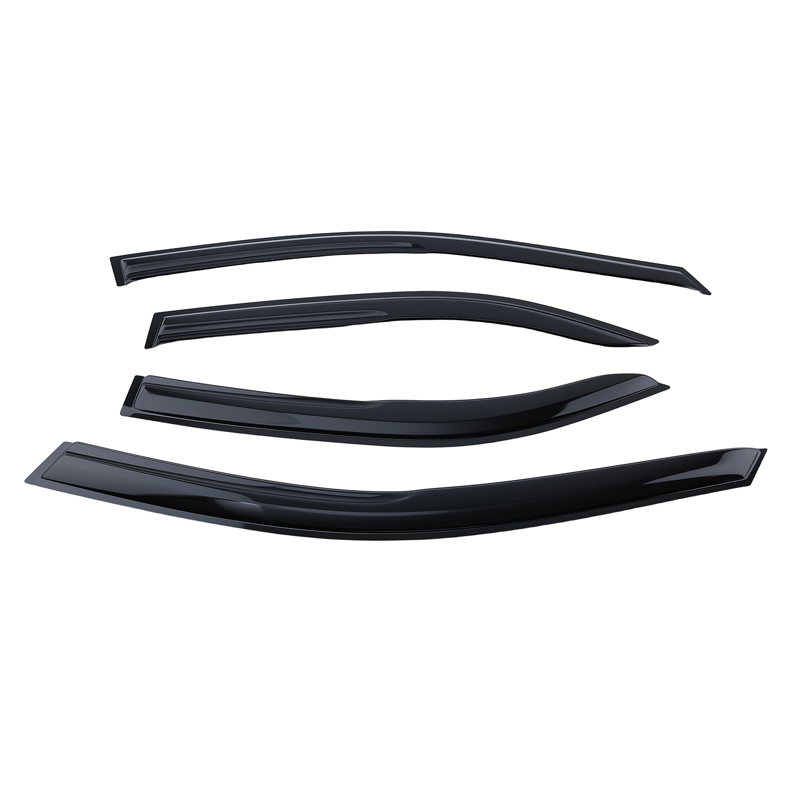 Front Rear Window Visors for Toyota Camry 2002-2006 4PCS Rain Guards Black Set