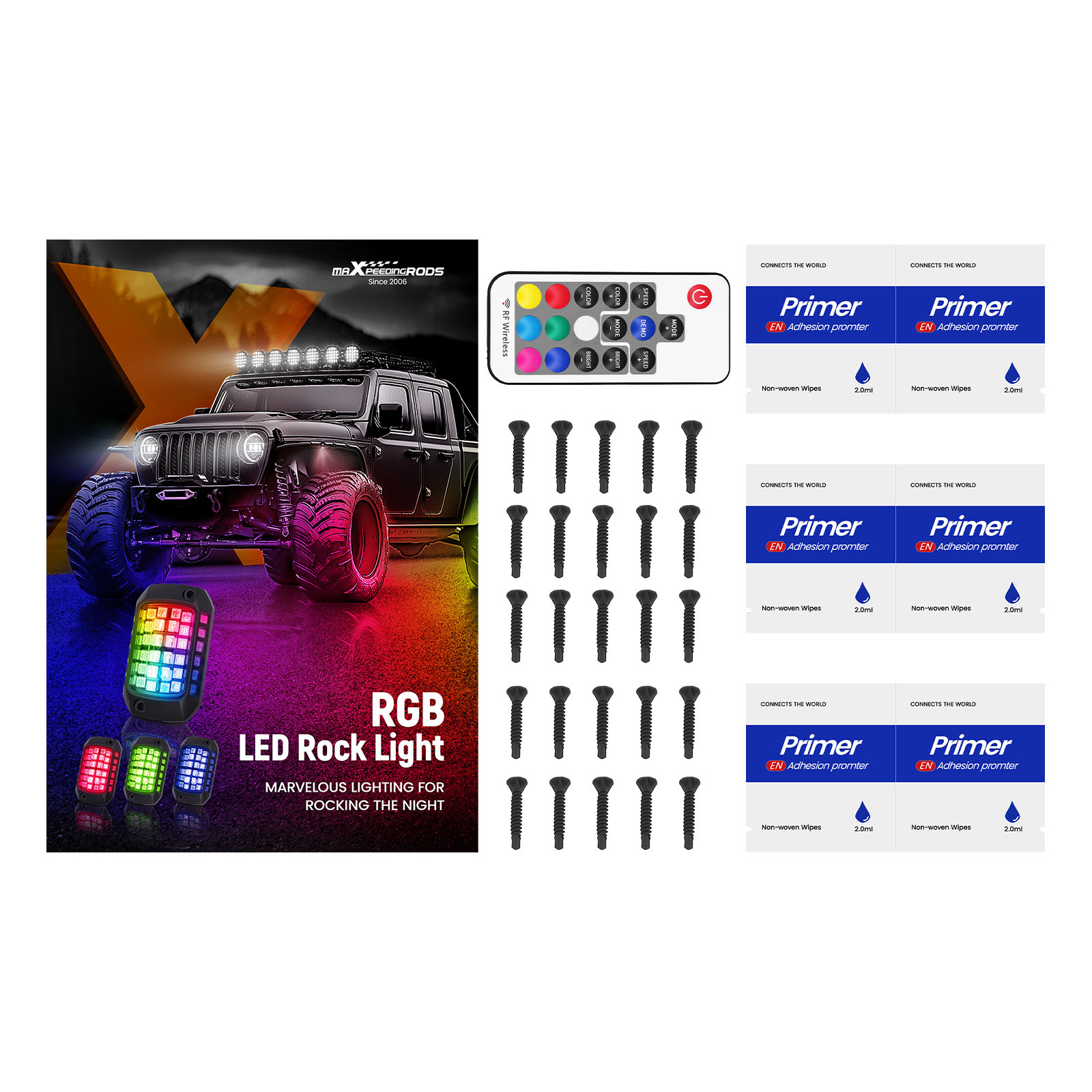 12x RGB LED Rock Lights for ATV Truck SUV Jeep UTV Waterproof Remote APP