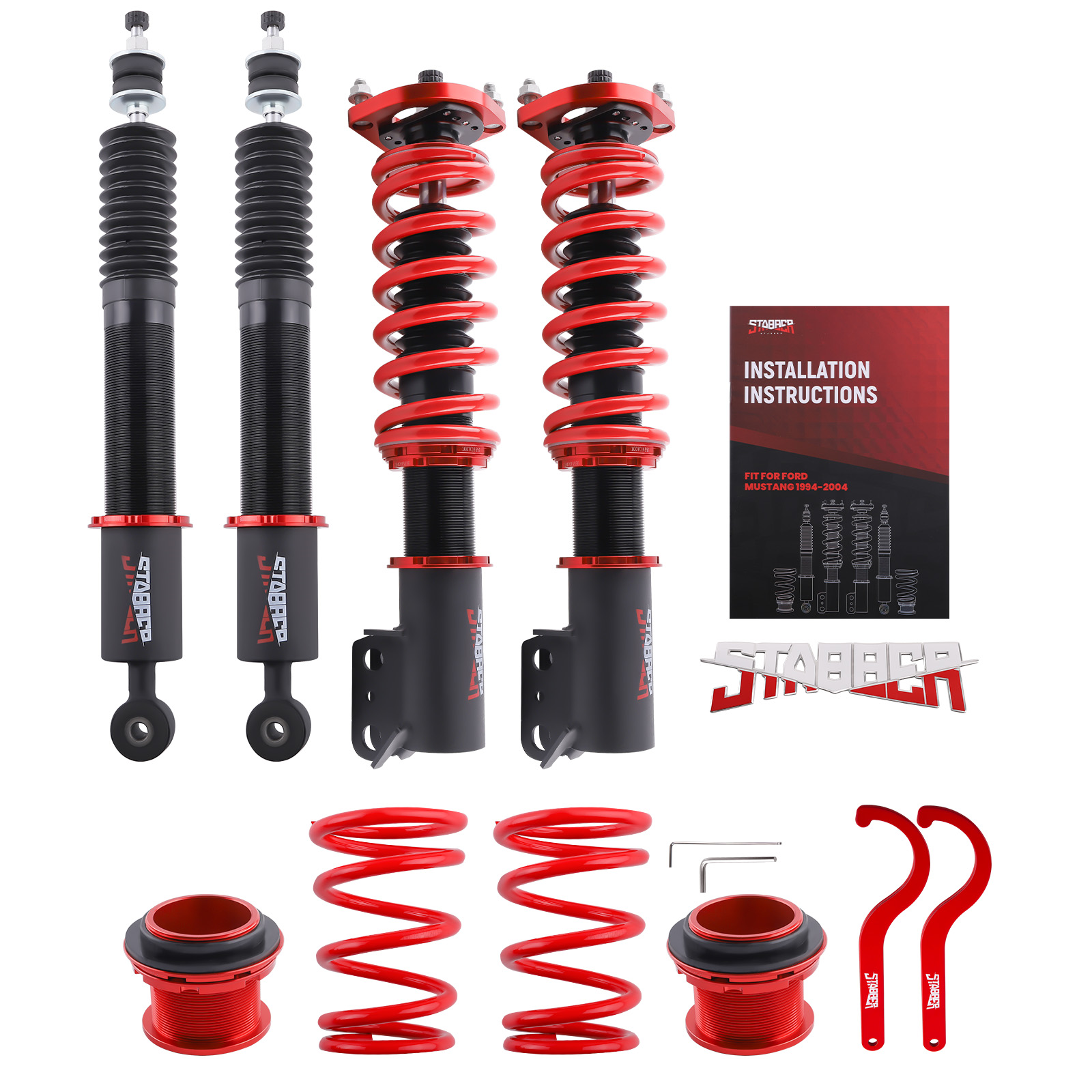 STABBER Racing Coilovers 24 Way Damper Adjustable for Ford Mustang 1994-04