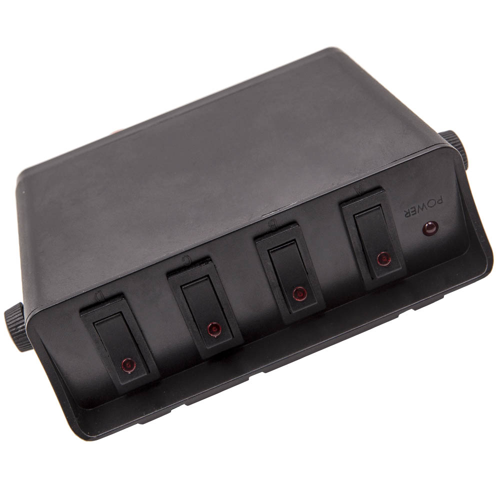40A 12V 4Gang Rocker Switch Box Emergency Strobe Light Toggle
