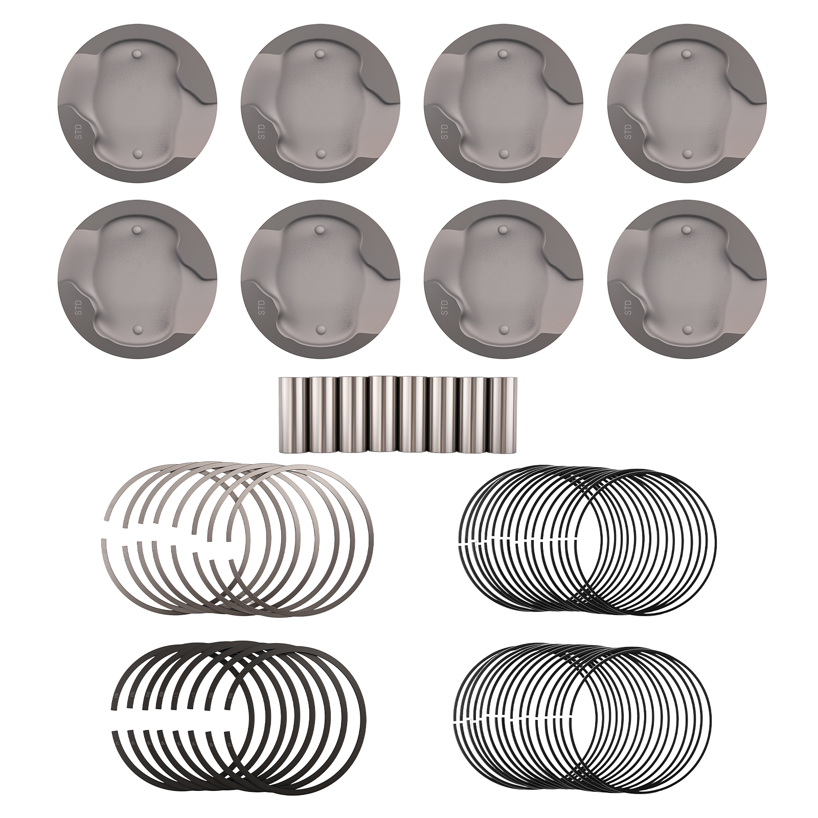 Engine Piston Set w/ Rings for Dodge Dakota 4.7L SOHC 16V 08-11 68031605AD