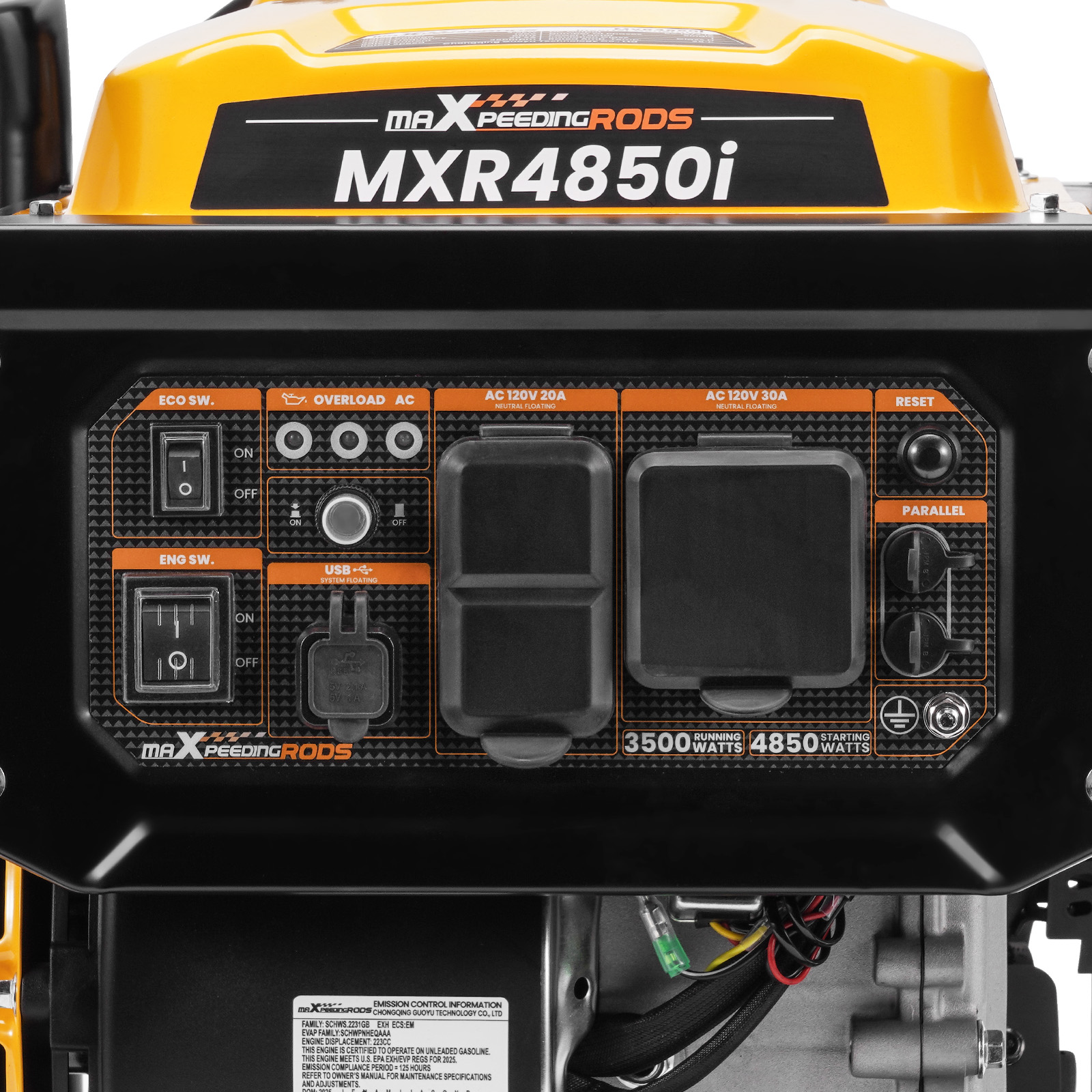 4850W Portable Inverter Generator Gas Powered Quiet for Home Backup Construction