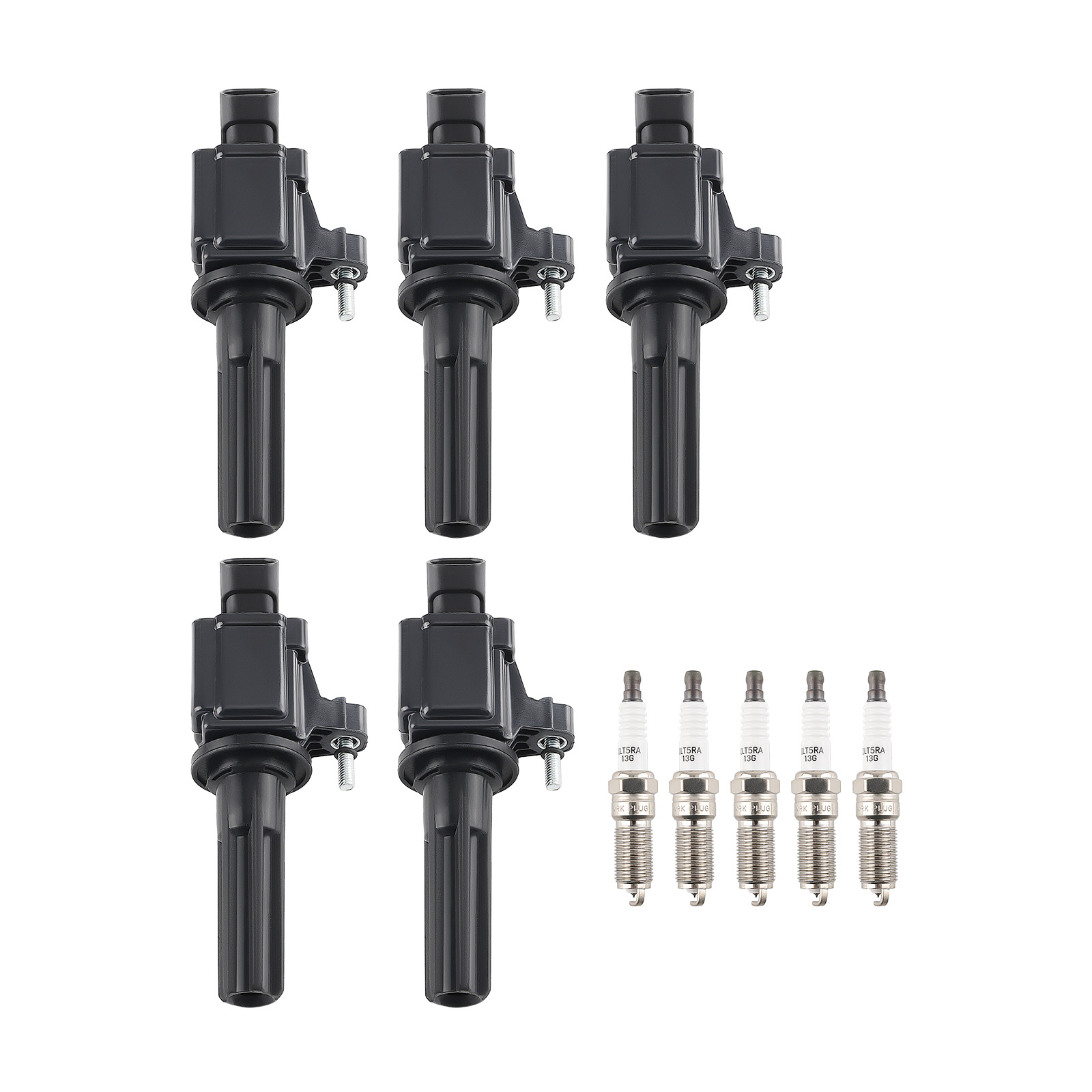 5PCS Ignition Coils + 5PCS Spark Plugs for Hummer H3 H3T 2007-2010 3.7L L5 UF497