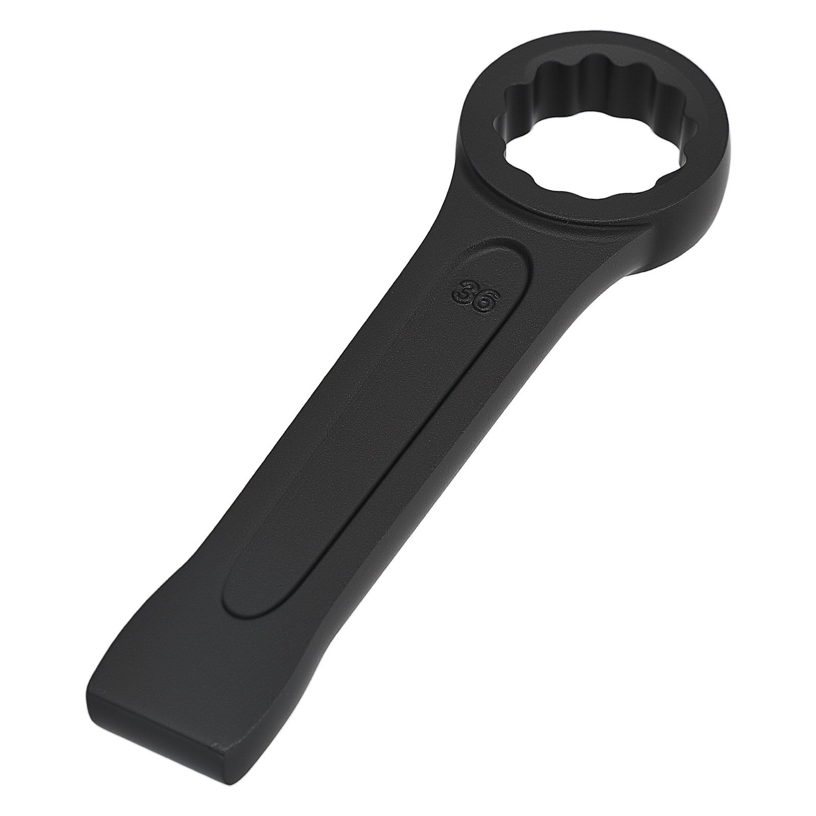 Llave 36mm Boca Cerrada CrV 12 Puntas Golpeo 205mm Patrón Plano Resistente