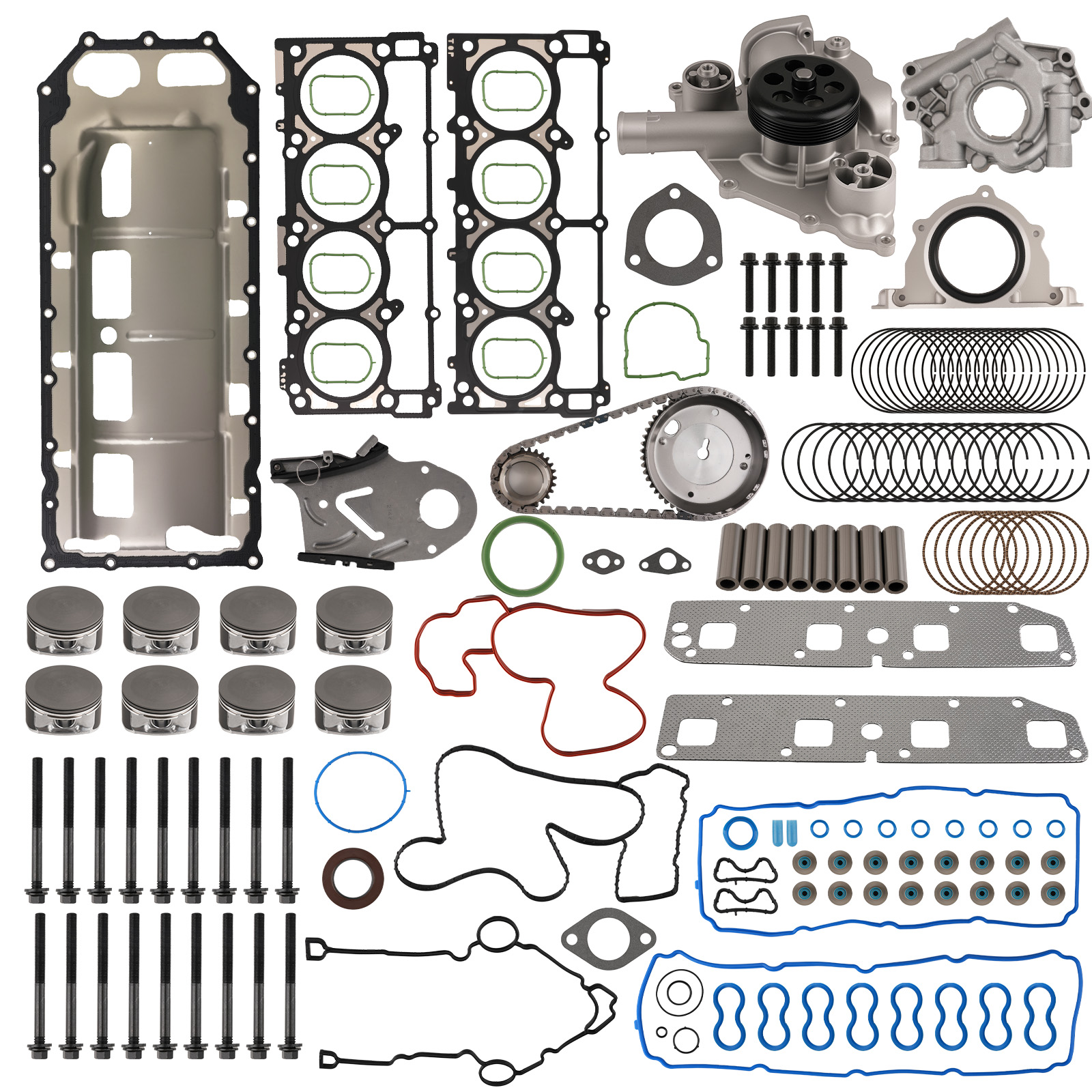 Pistons & Rings Kit w/ Timing Components for Dodge Ram 1500 5.7L V8 2003-2006