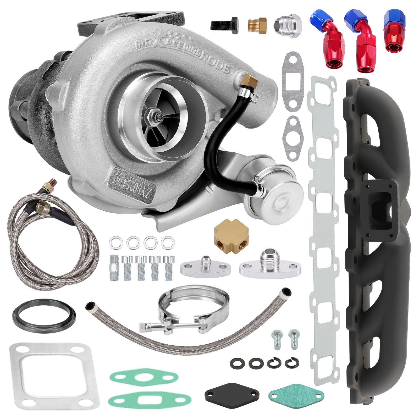 Exhausted manifold + T3 Turbo turbocharger Kit For 4.2 L TD42 Engine Oil Cooled