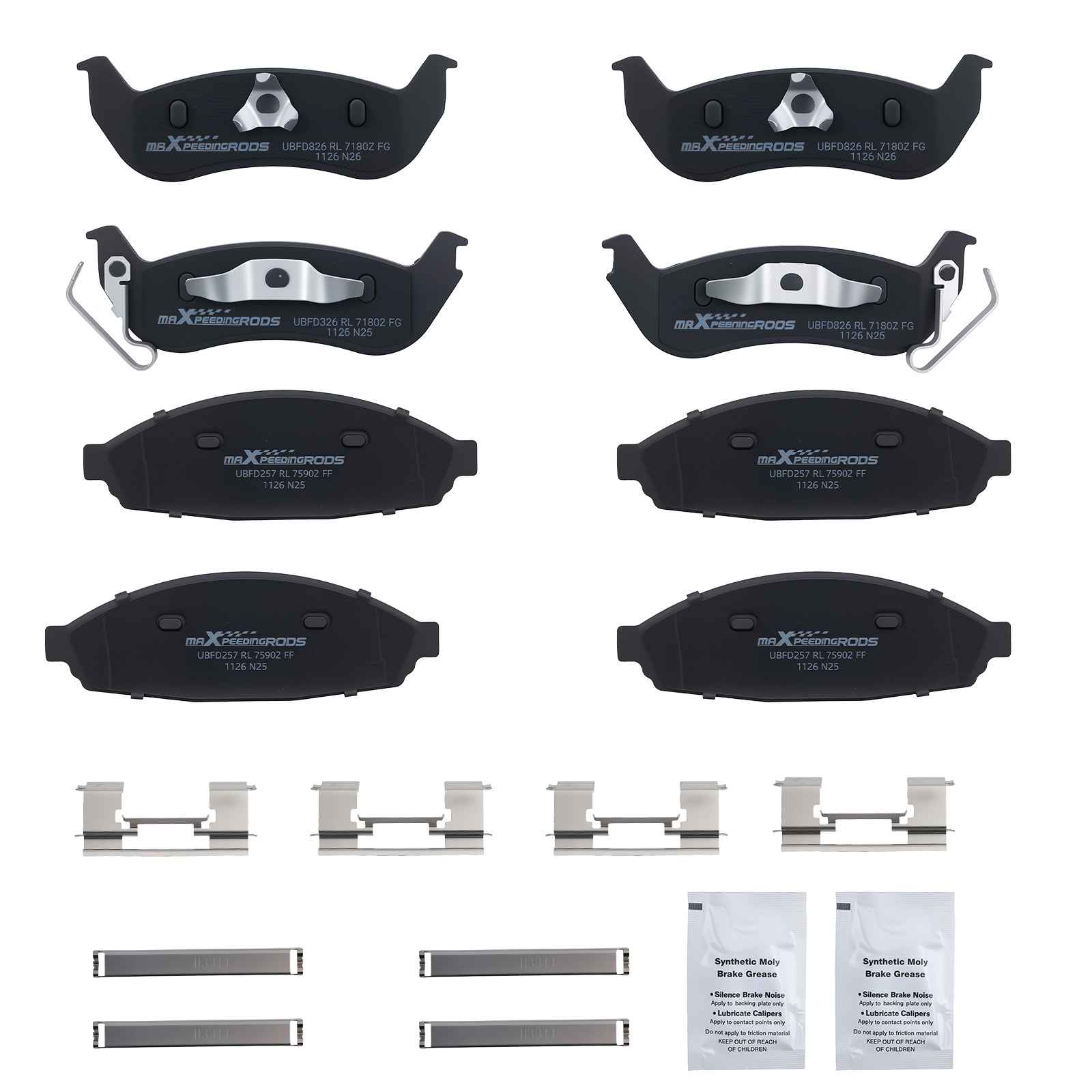 Front Rear Left&Right Brake Pads Set for Mercury Grand Marquis 2003-2011 D931