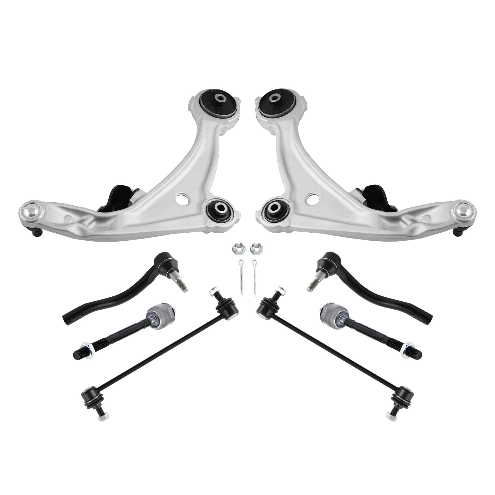 8Pcs Front Lower Control Arms w/Ball Joint Tie Rod for Nissan Altima 2007-13