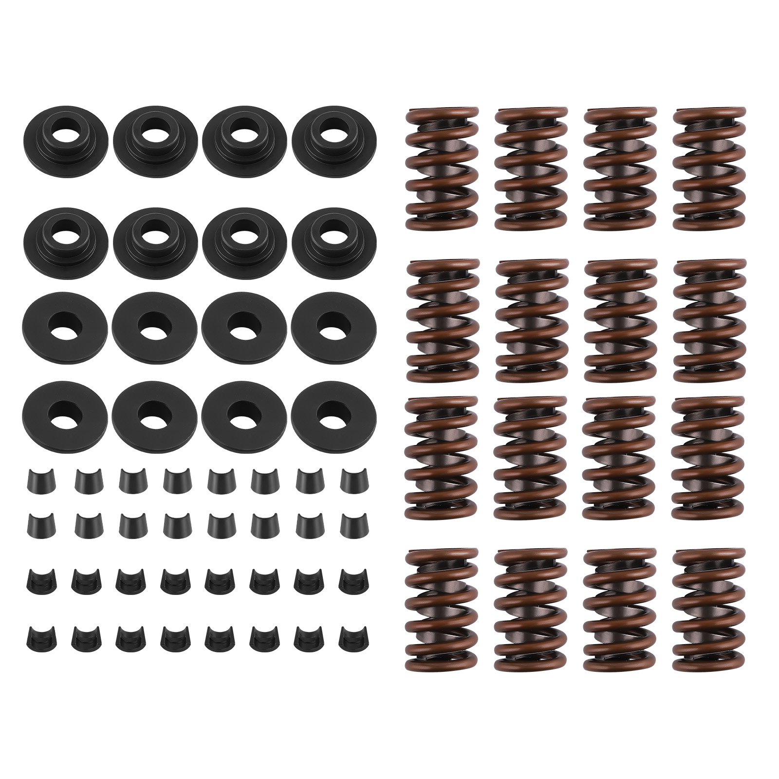 64pcs Valve Springs + Steel Retainers + Locks for Chevy Small Block 350/400/Z28
