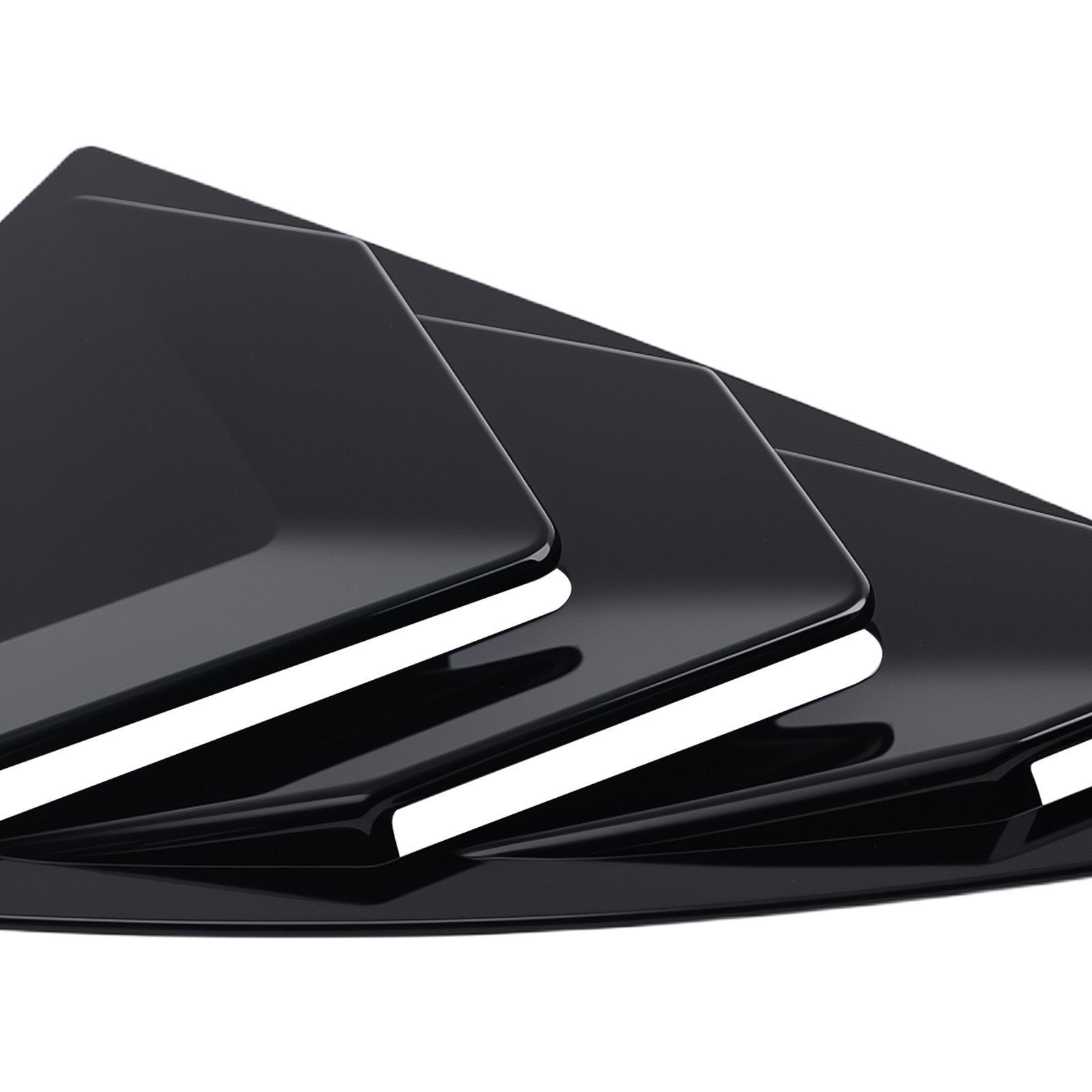 Quarter Window Side Louvers for Tesla Model Y 2020-2024 Painted Gloss Black