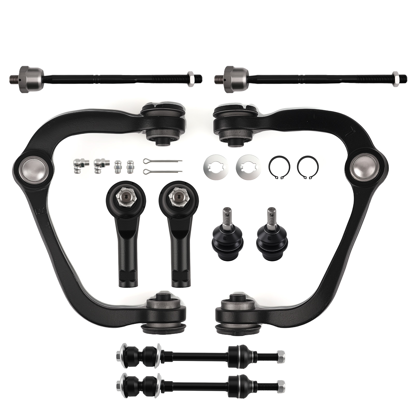 12pc Front Lower + Upper Control Arms For Ford F150 F-150  Mark TL 2WD 2005-2008