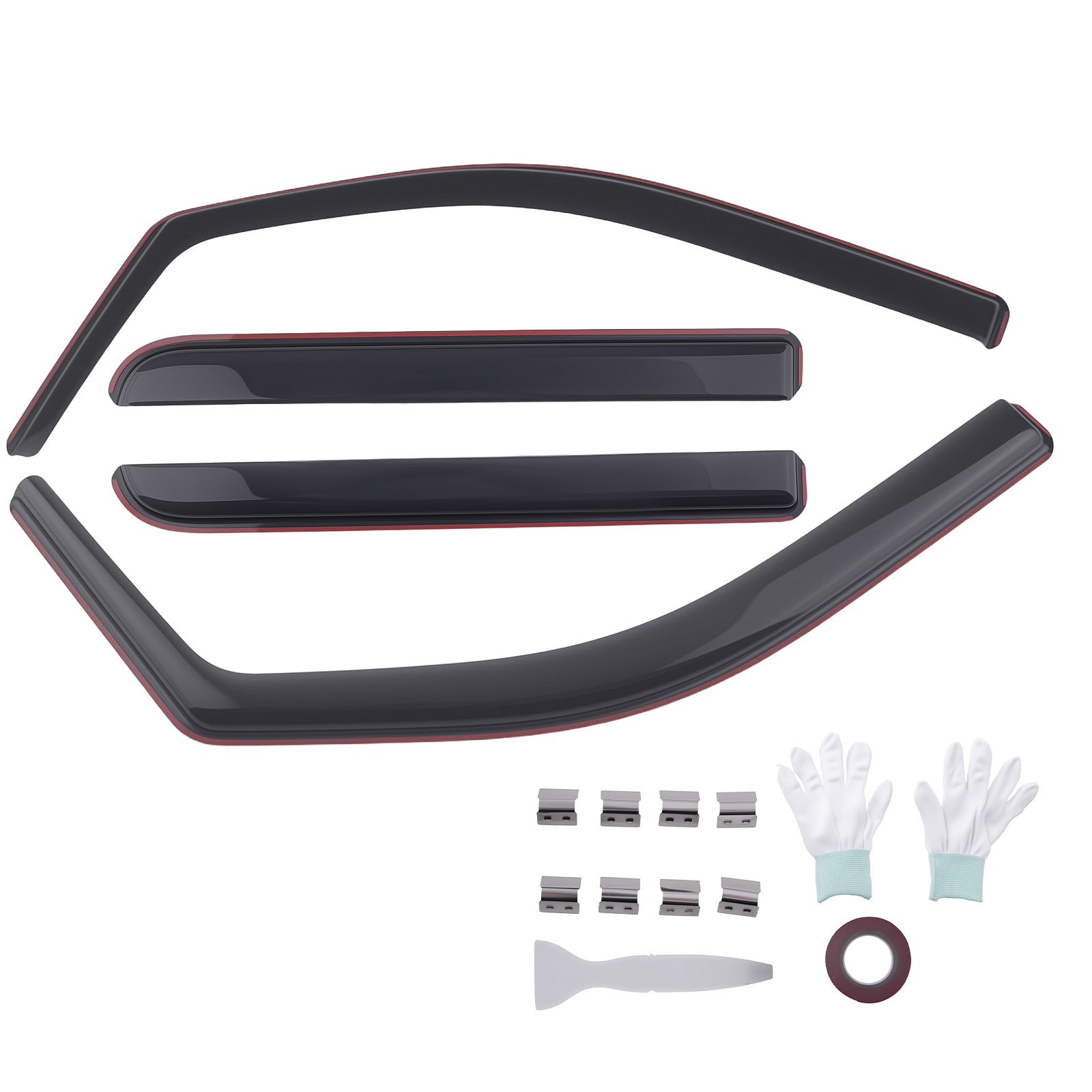 Acrylic Window Deflectors for Ford F150 2009-2014 Crew Cab Vent Guards 4pcs