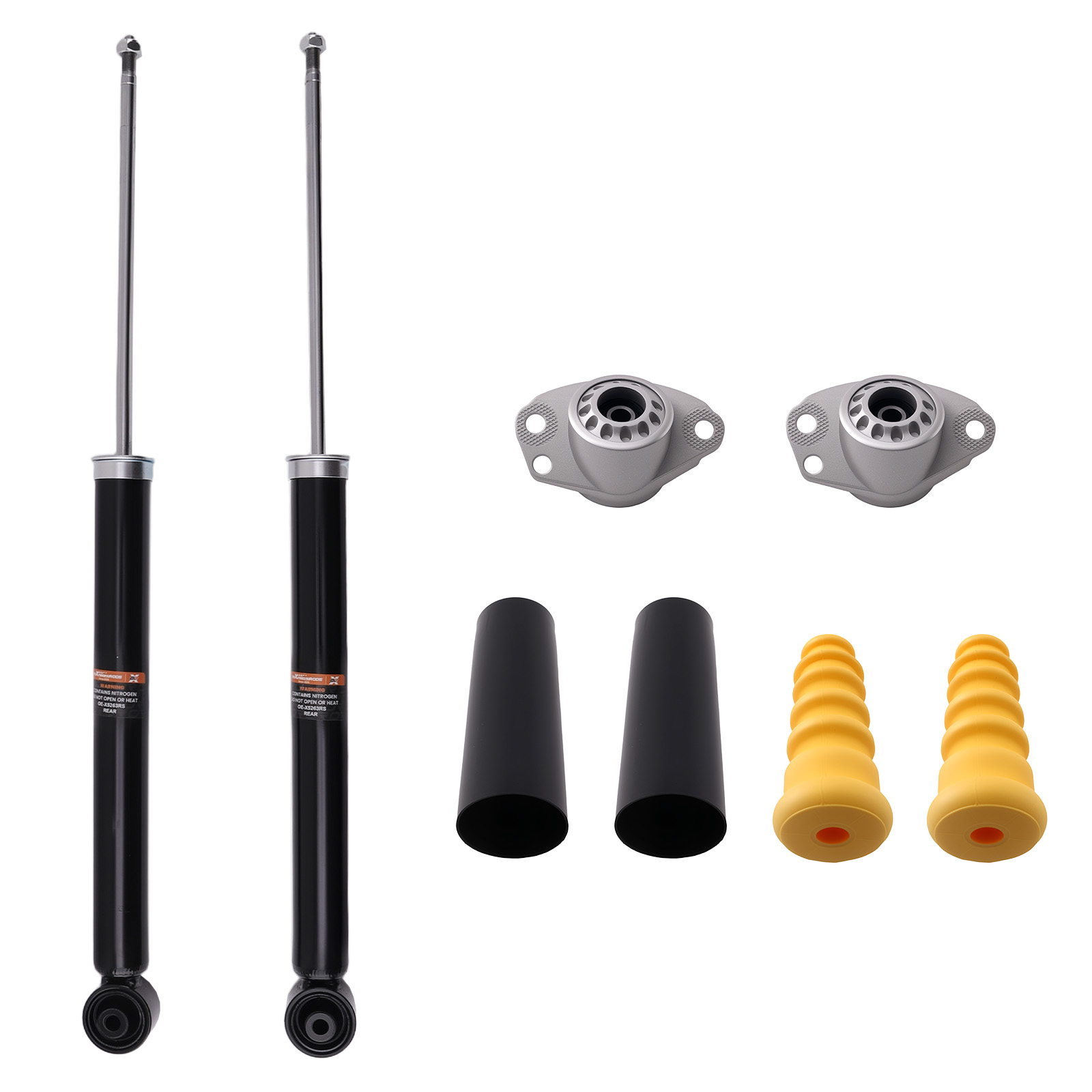 2x Stoßdämpfer + Domlager + Schutzhülle Hinten for Skoda Fabia 6Q0513049AP 01-14