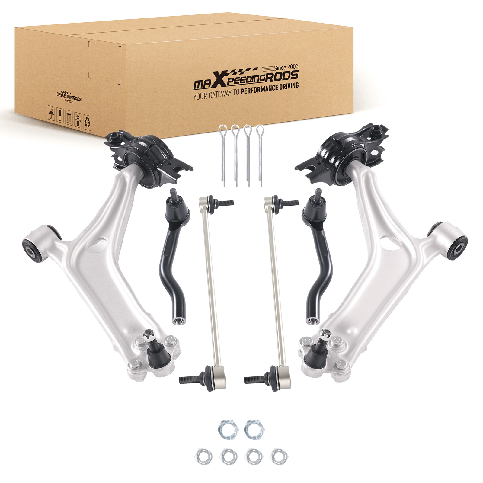 Front Lower Control Arms W/ Ball Joint Tie Rods Kit for 2018 - 2022 Honda Accord