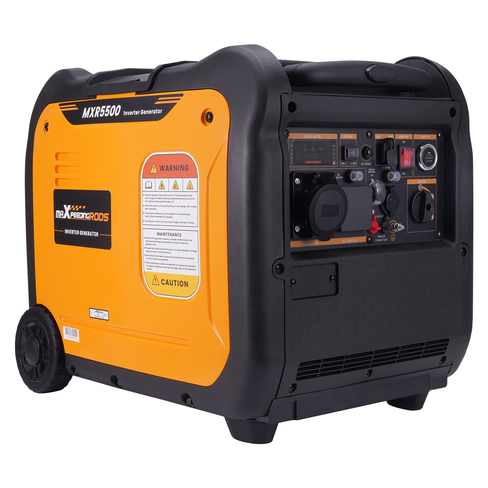 Petrol Generator Silent Inverter 5.0KVA Rated 5.5KW Max Electric Start Wheel Kit