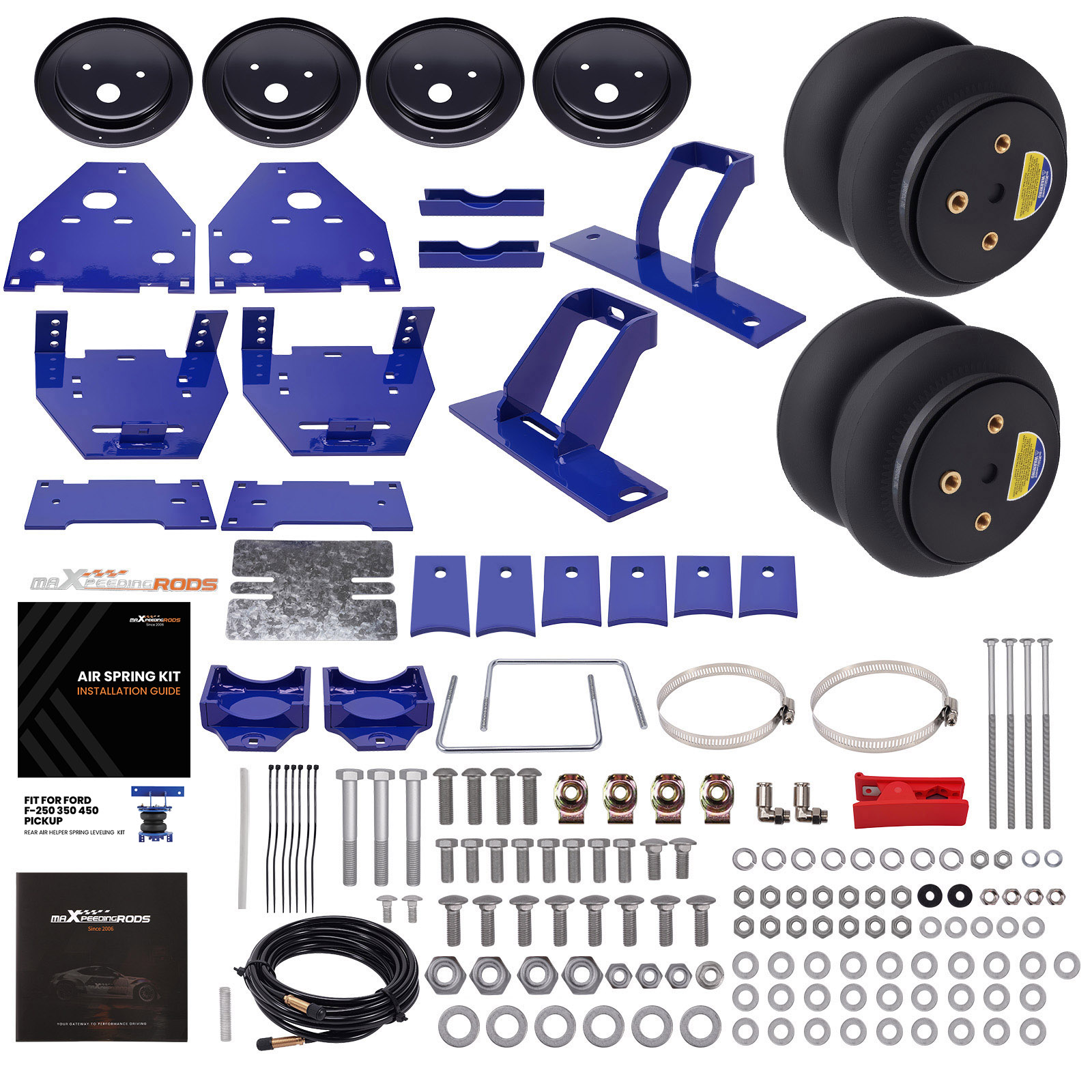 Air Suspension Bag Kit 7500 lbs For Ford F250 F350 F450 Super Duty 4WD 2017-22