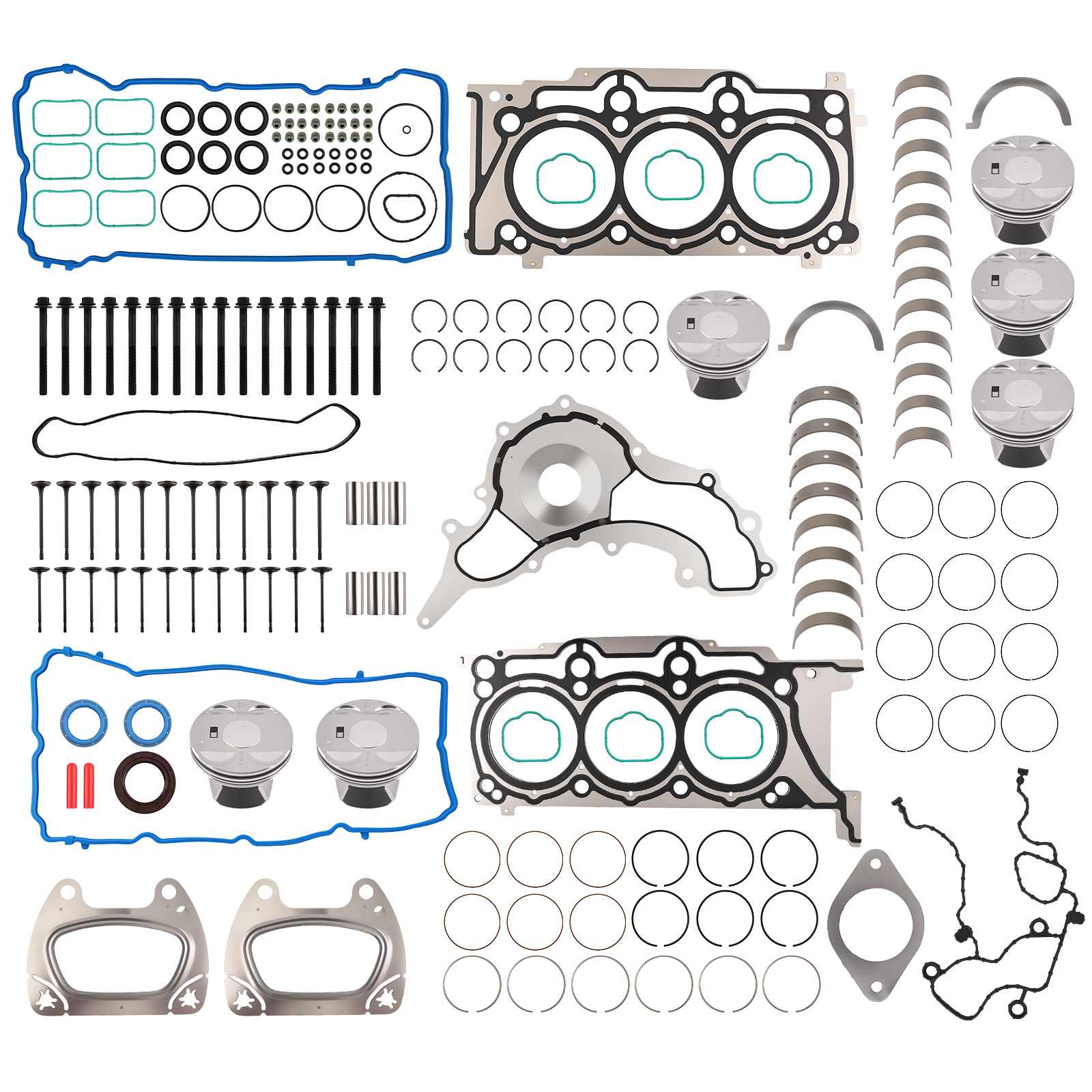 Intake/Exhaust Valves & Pistons Kit for Dodge Journey 3.6L V6 Flex 2011-2016