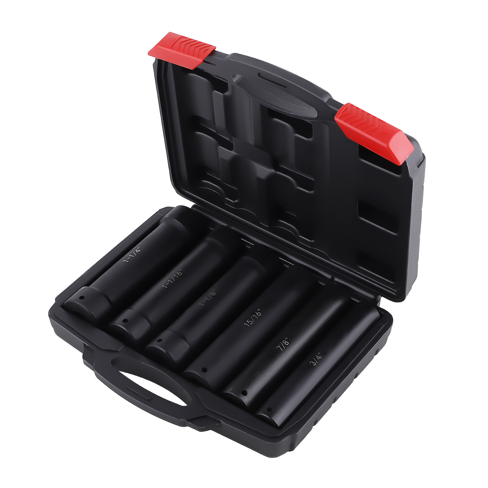 6* 1/2 Inch Drive Heavy Duty Extended Length Extra-Deep Length Impact Socket Set